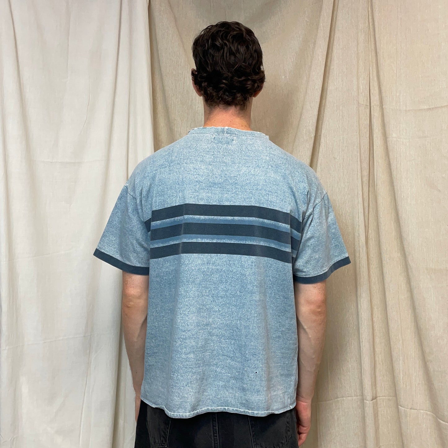 Stone Island Light Blue SS95 Marina Spellout Heavyweight T-Shirt