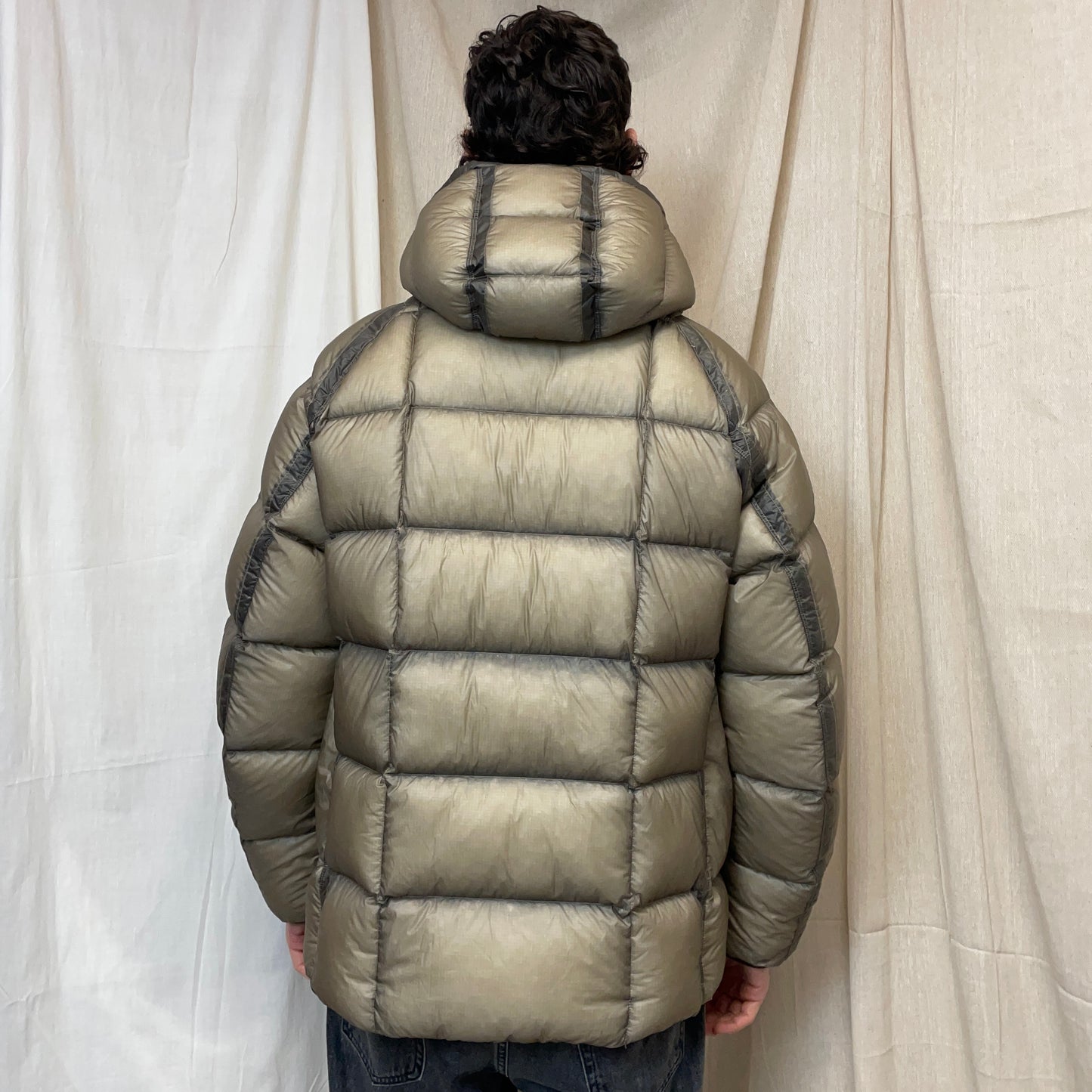 C.P. Company Grey DD Shell Down Hooded Puffer Jacket