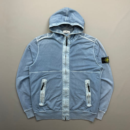Stone Island Blue Two-Tone SS14 Lightweight Hoodie