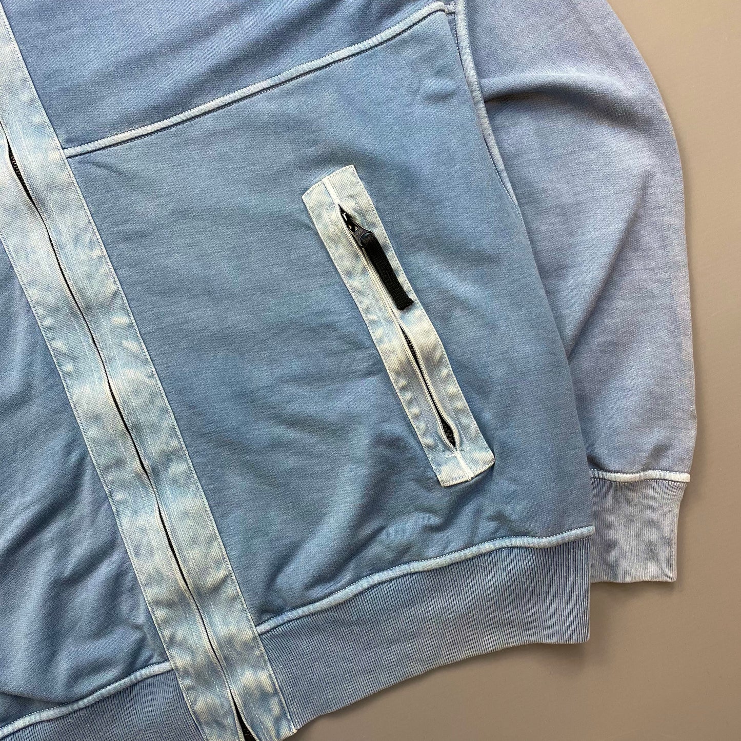 Stone Island Blue Two-Tone SS14 Lightweight Hoodie