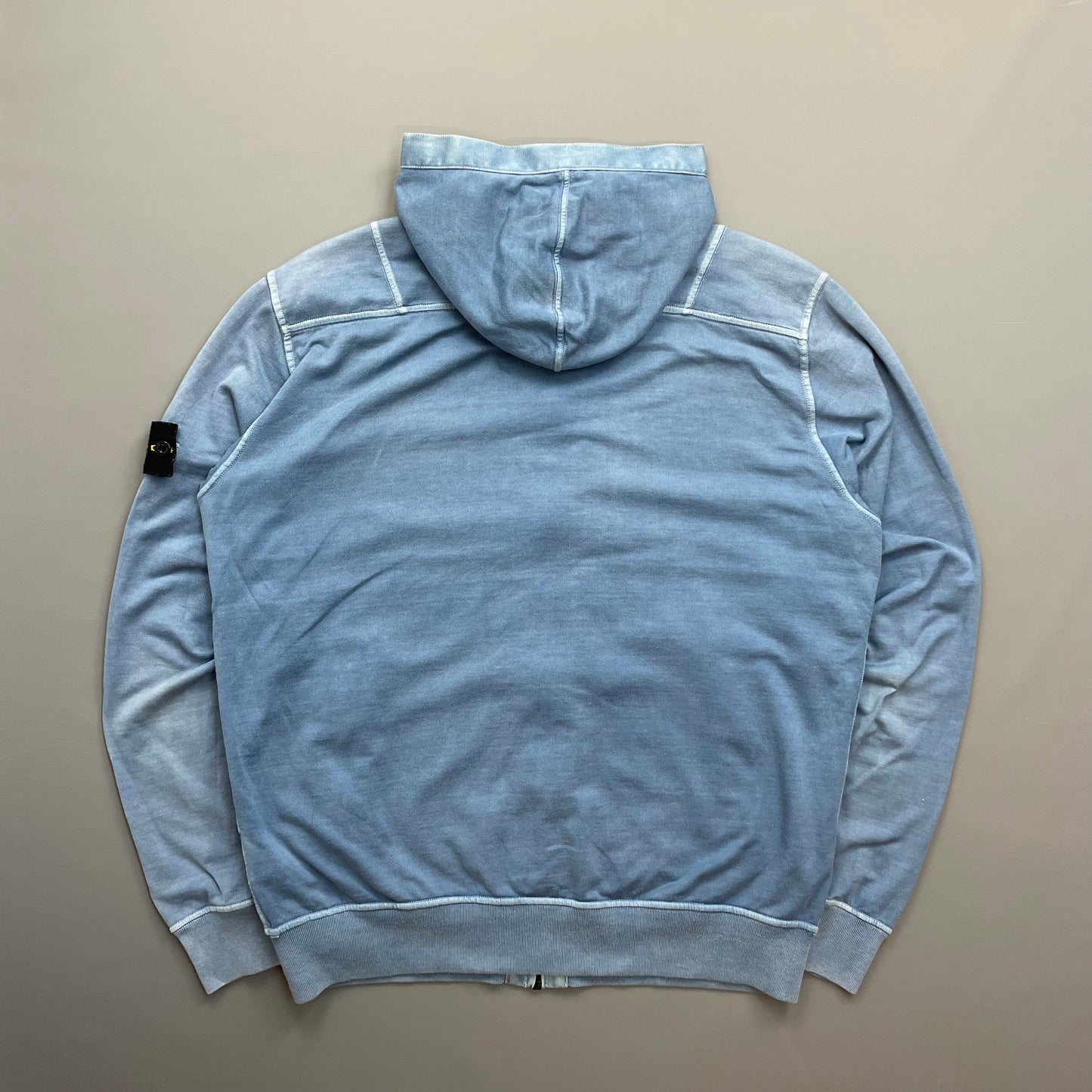 Stone Island Blue Two-Tone SS14 Lightweight Hoodie