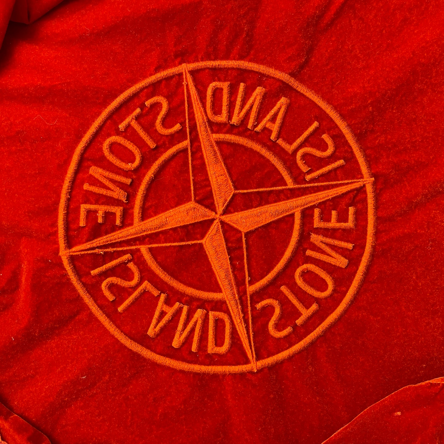 Stone Island Orange AW19 Lamy Flock Emblem Gilet Vest