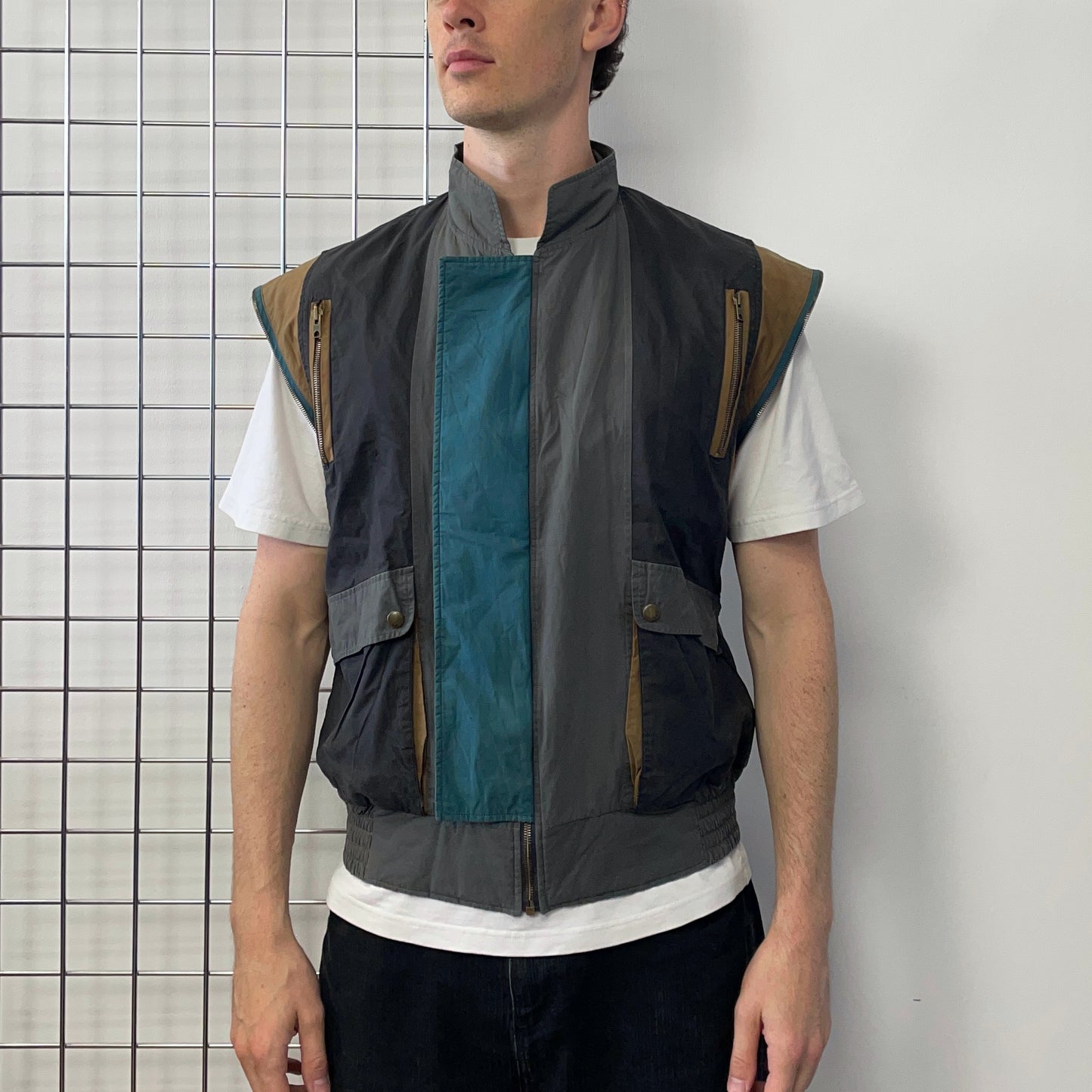 Hugo Boss Sports 90s Tri-Colour Removable Sleeve Bomber Jacket