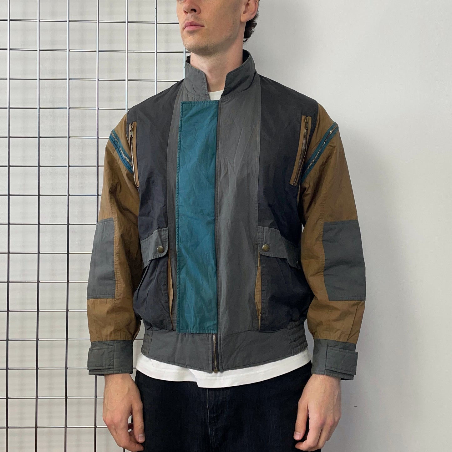 Hugo Boss Sports 90s Tri-Colour Removable Sleeve Bomber Jacket