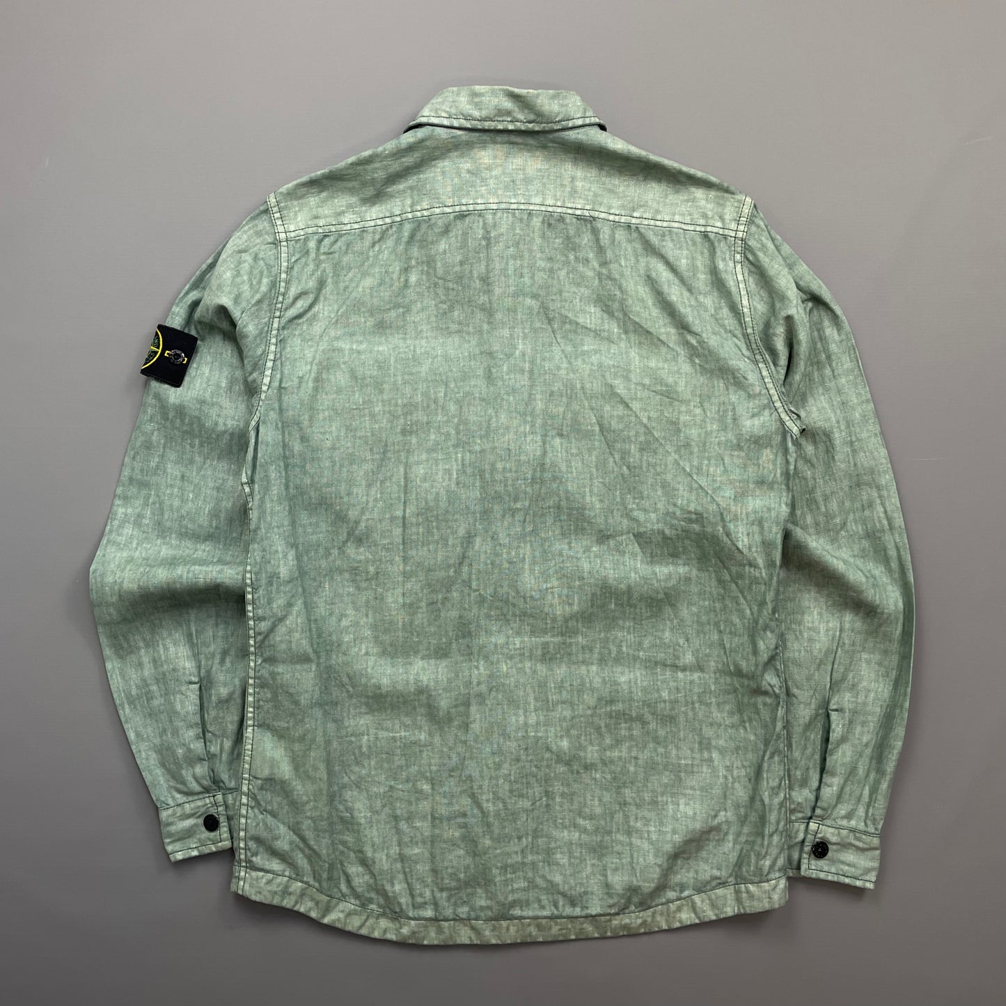 Stone Island Green SS14 Lino Flax Overshirt Jacket
