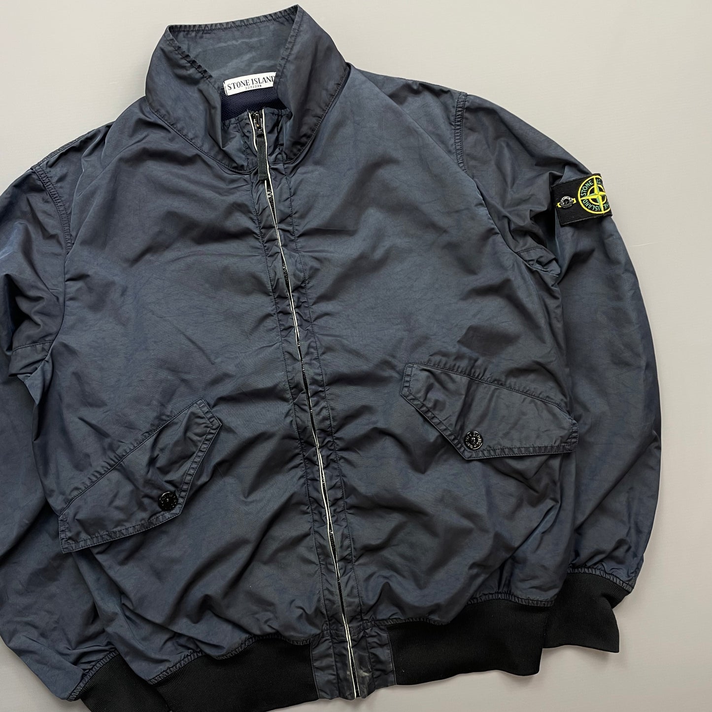 Stone Island Navy SS11 Lightweight Nylon Sheen Bomber Jacket