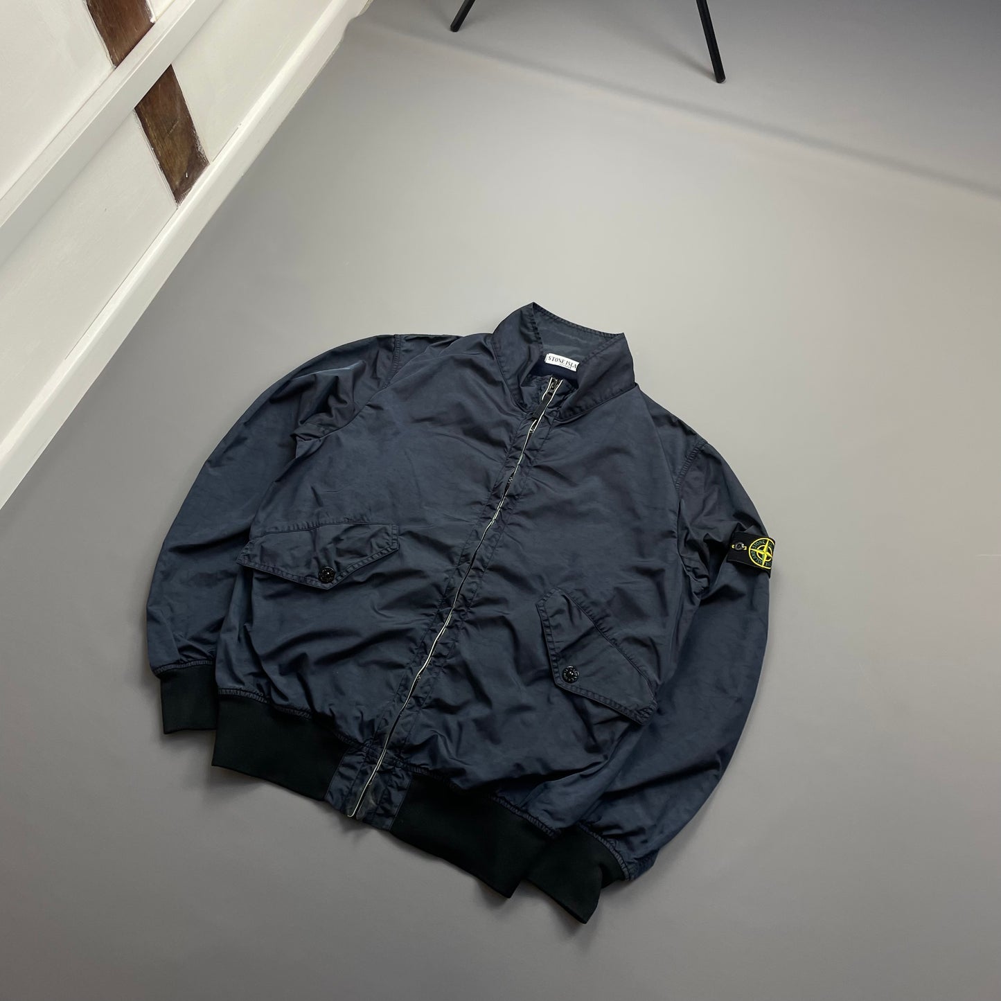 Stone Island Navy SS11 Lightweight Nylon Sheen Bomber Jacket