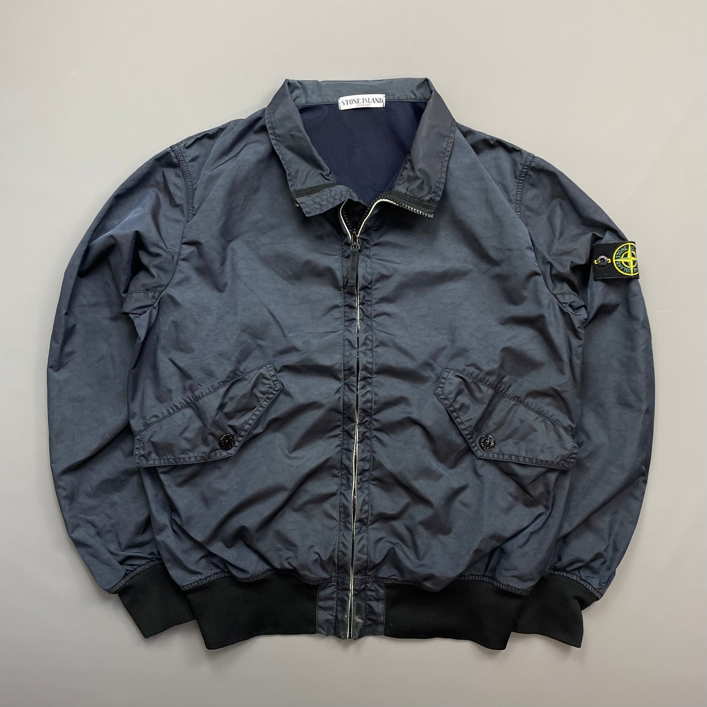 Stone Island Navy SS11 Lightweight Nylon Sheen Bomber Jacket
