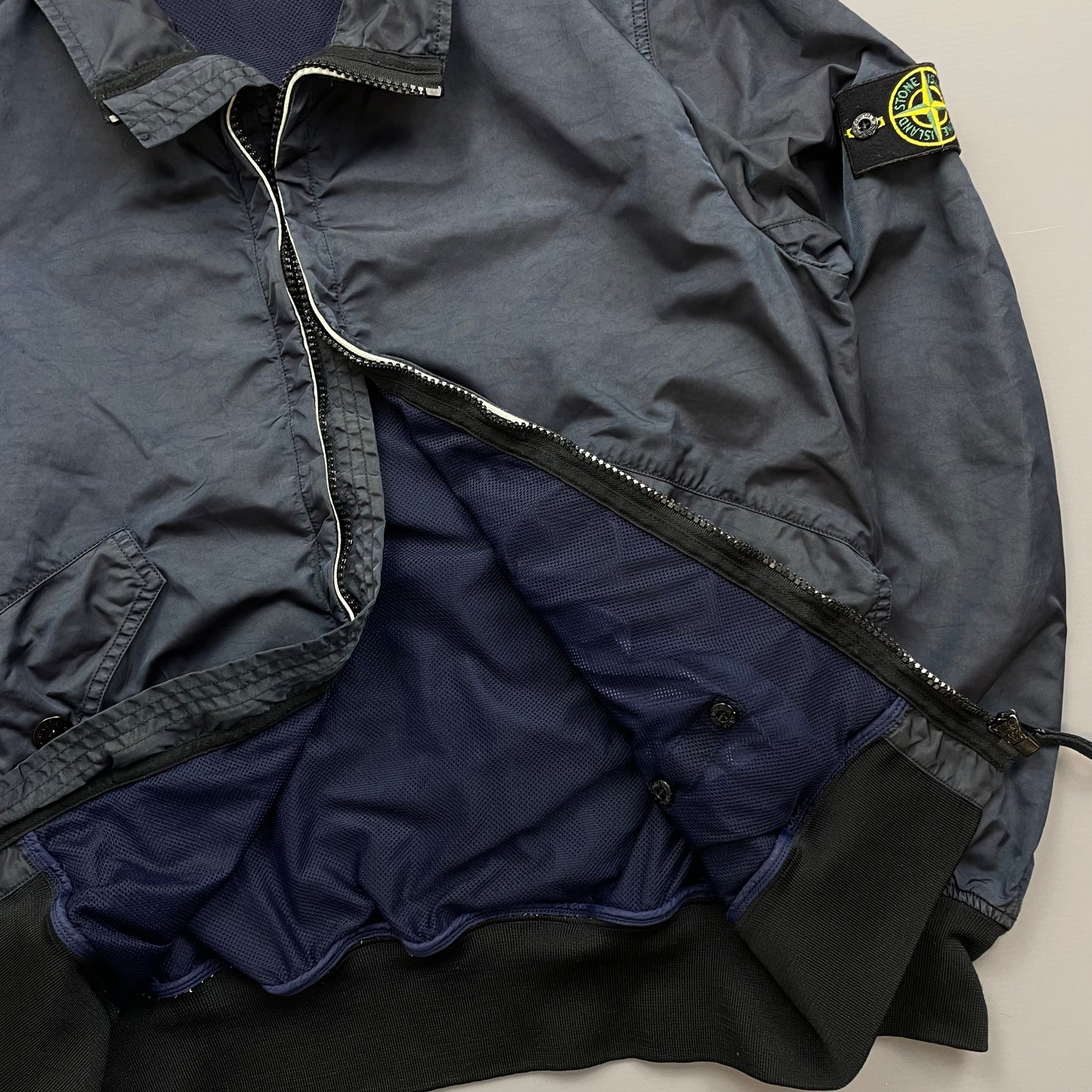 Stone Island Navy SS11 Lightweight Nylon Sheen Bomber Jacket