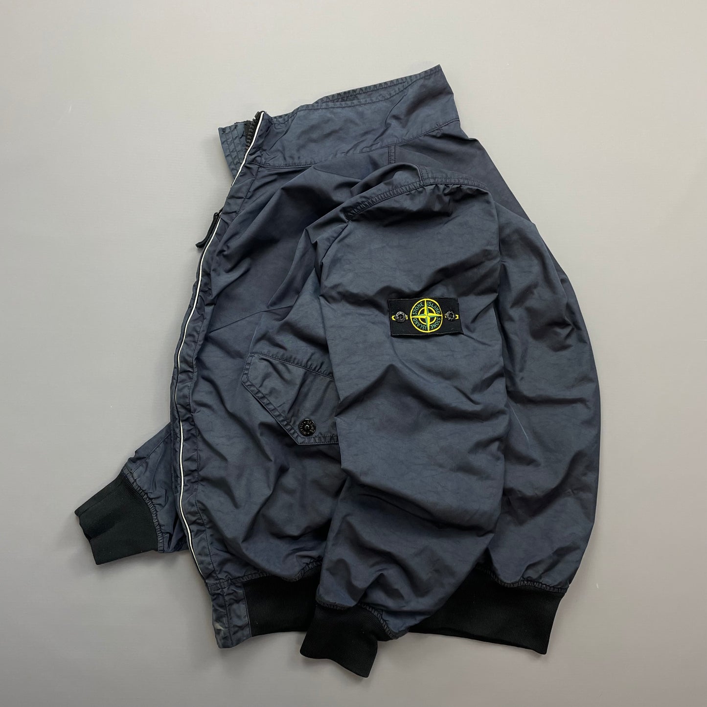 Stone Island Navy SS11 Lightweight Nylon Sheen Bomber Jacket