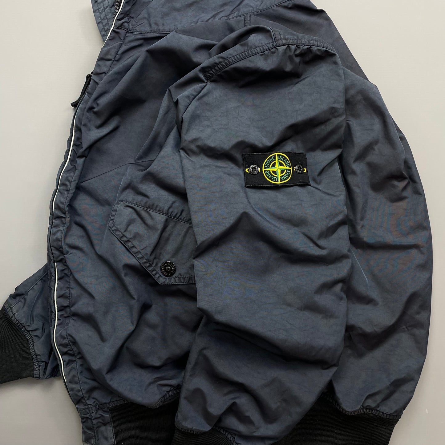 Stone Island Navy SS11 Lightweight Nylon Sheen Bomber Jacket