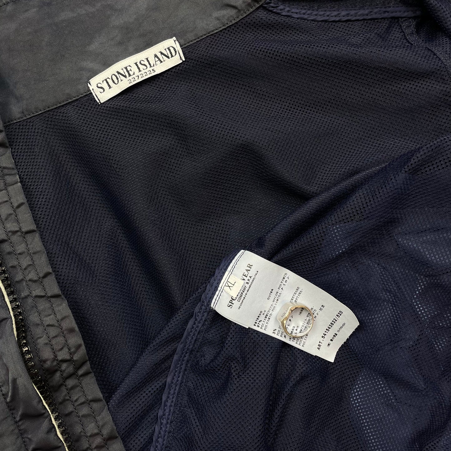 Stone Island Navy SS11 Lightweight Nylon Sheen Bomber Jacket