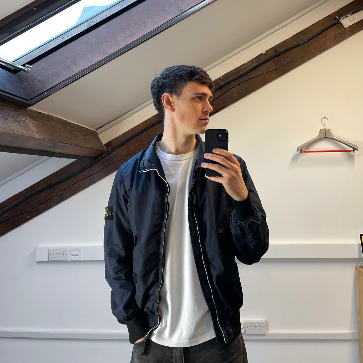 Stone Island Navy SS11 Lightweight Nylon Sheen Bomber Jacket