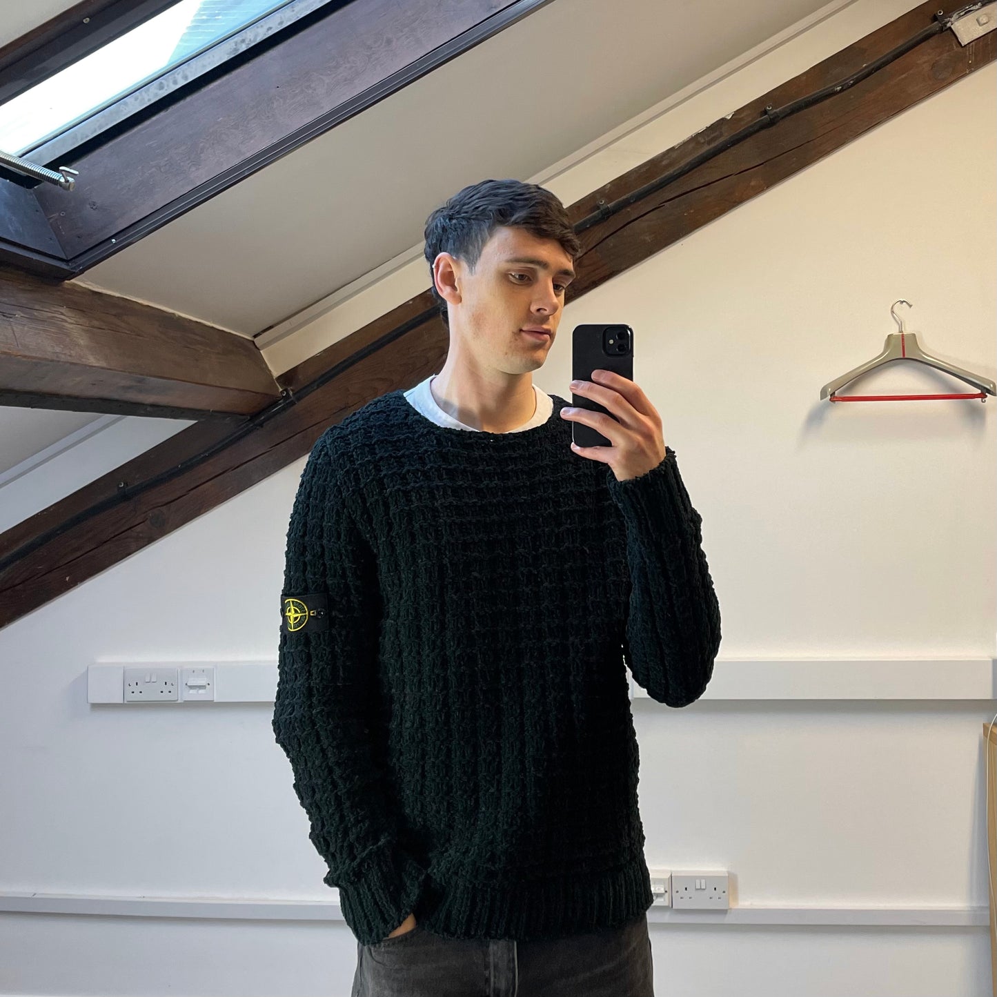 Stone Island Emerald Green AW16 Chenille Heavy Gauge Knit Jumper