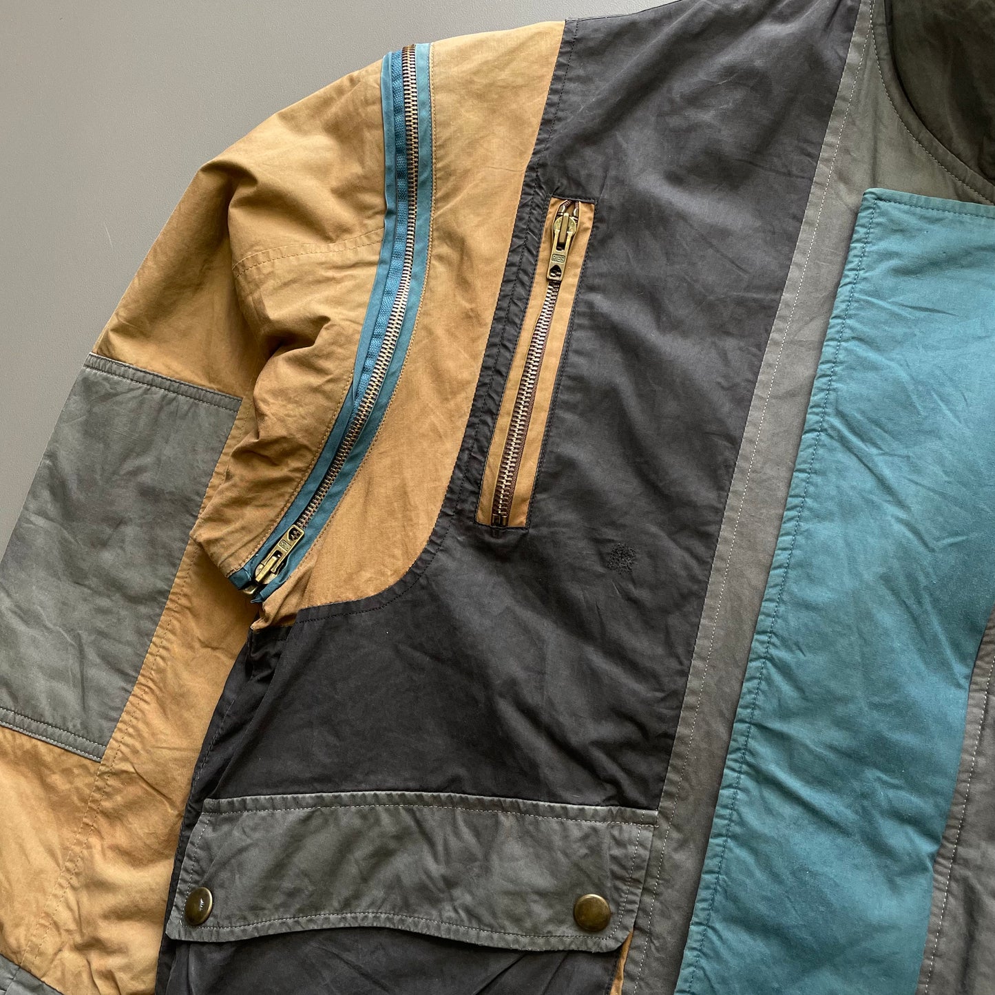 Hugo Boss Sports 90s Tri-Colour Removable Sleeve Bomber Jacket