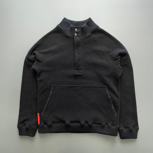 Prada Sport Black 00s Half-Zip Fleece Jumper