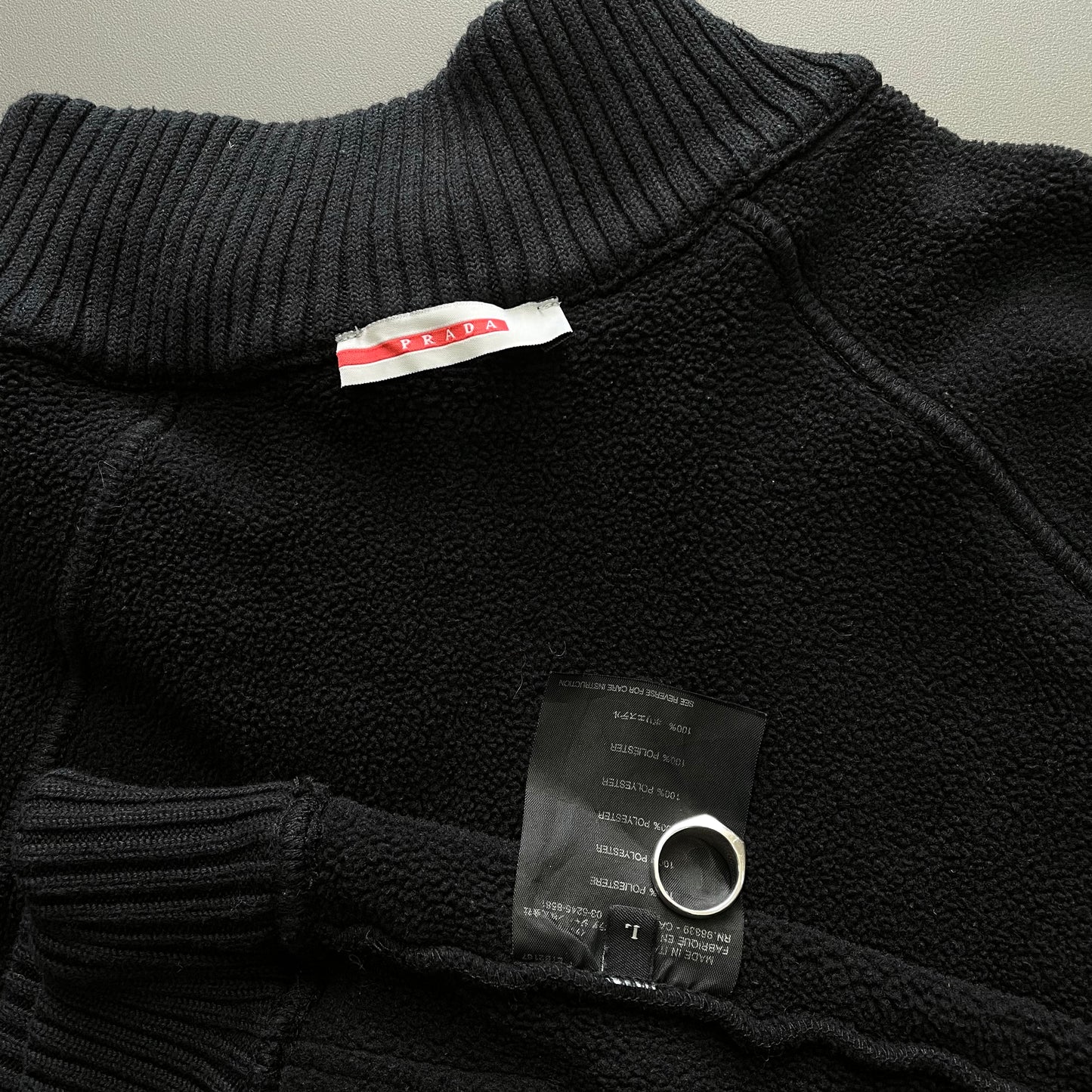 Prada Sport Black 00s Half-Zip Fleece Jumper