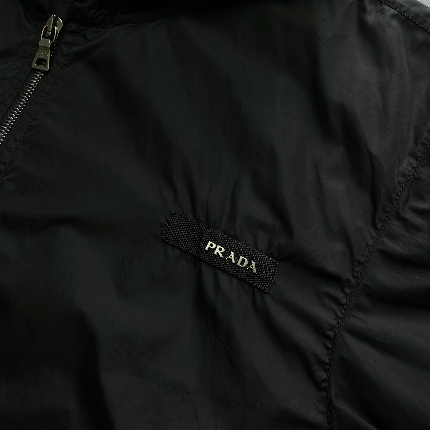 Prada Sport Black 2007 Lightweight Nylon Hooded Windbreaker