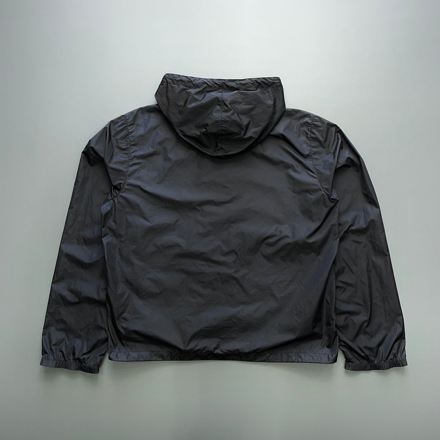 Prada Sport Black 2007 Lightweight Nylon Hooded Windbreaker