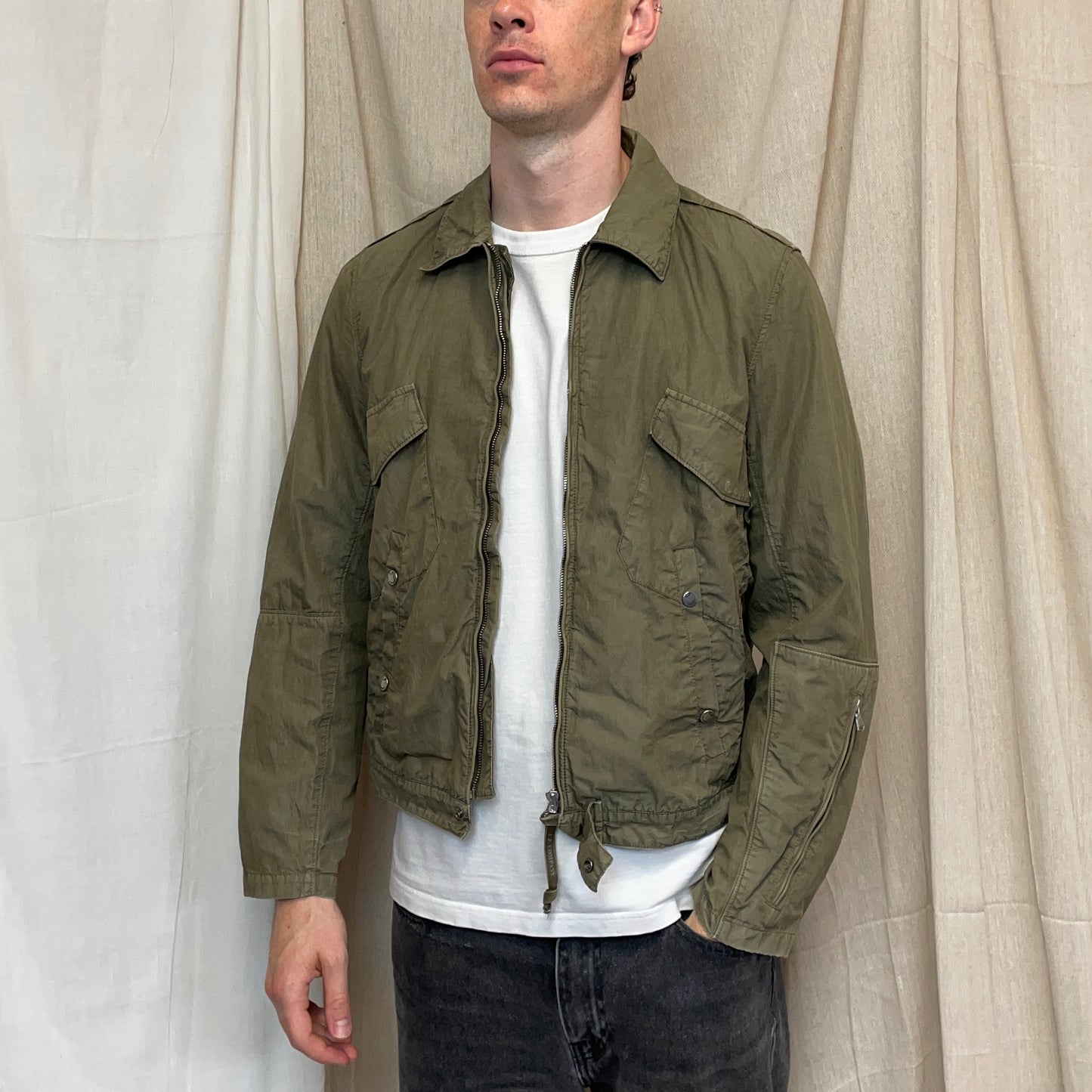 C.P. Company Khaki SS07 Cotton/Nylon Military Style Harrington Jacket