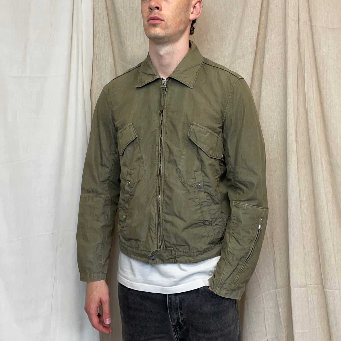 C.P. Company Khaki SS07 Cotton/Nylon Military Style Harrington Jacket