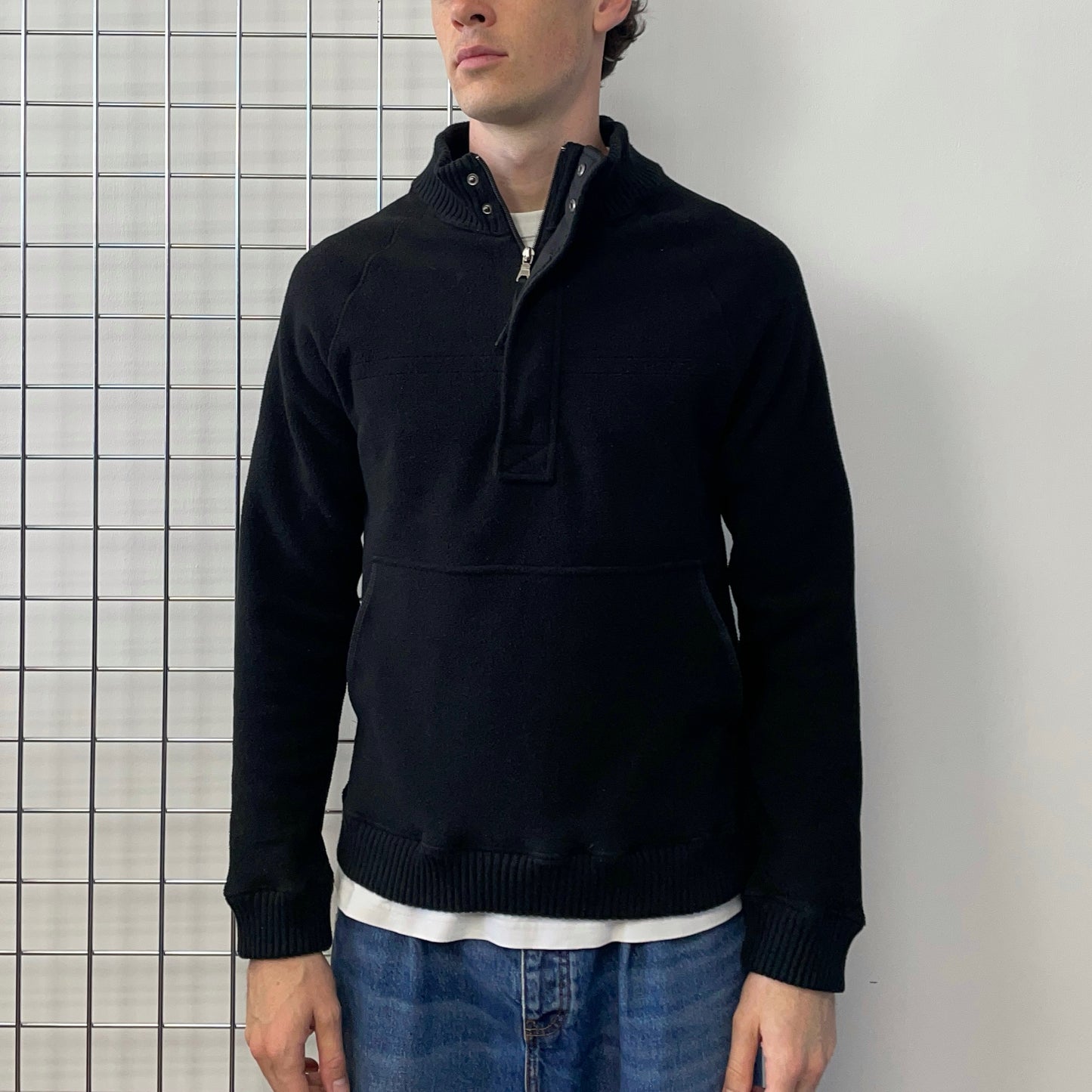 Prada Sport Black 00s Half-Zip Fleece Jumper