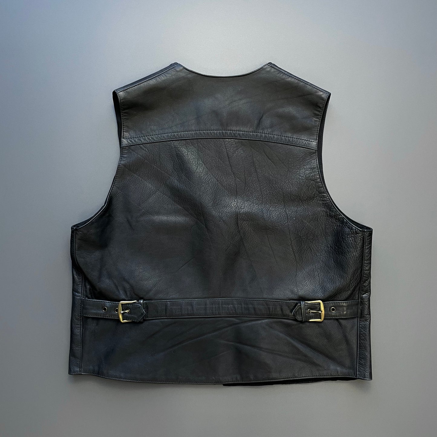 Emporio Armani Black 90s Leather Vest