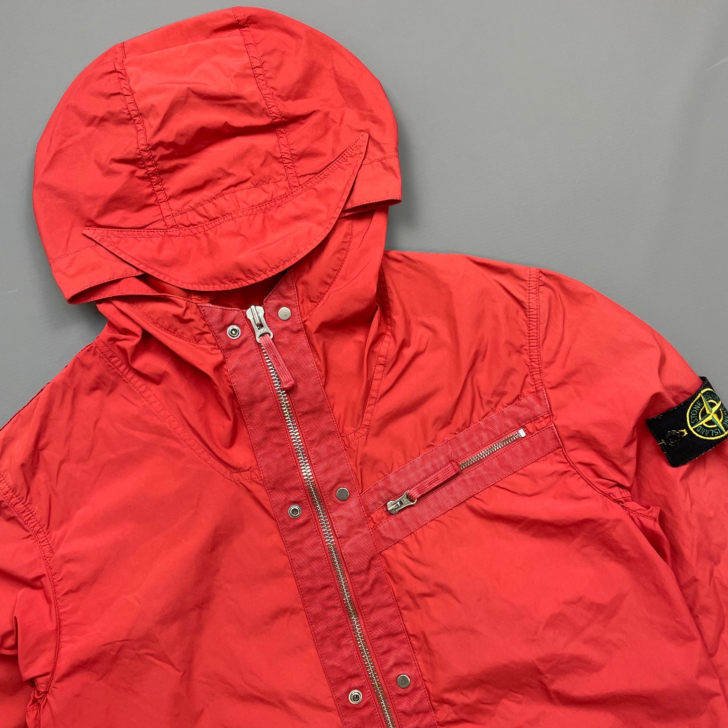Stone Island Red Spalmatura Nylon Hooded Jacket SS09