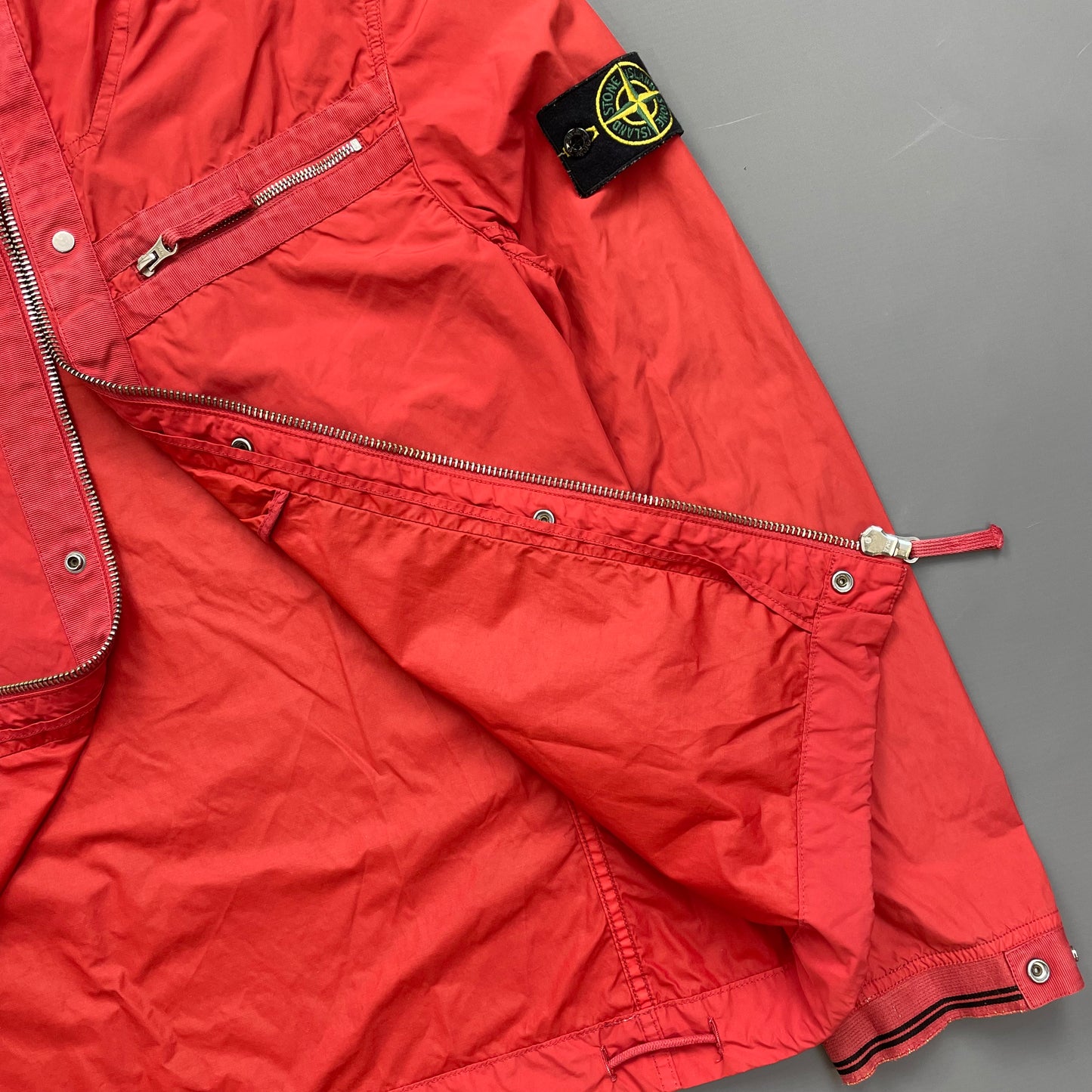Stone Island Red Spalmatura Nylon Hooded Jacket SS09
