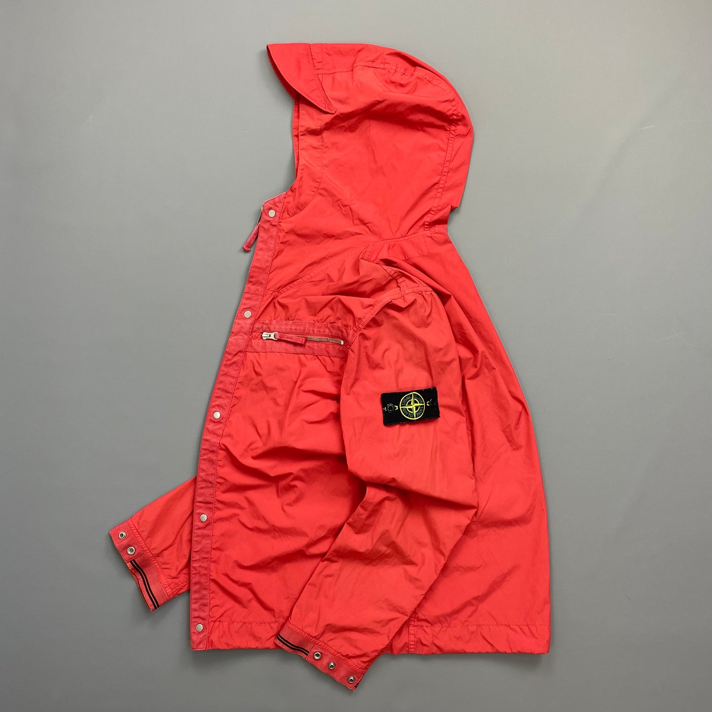 Stone Island Red Spalmatura Nylon Hooded Jacket SS09