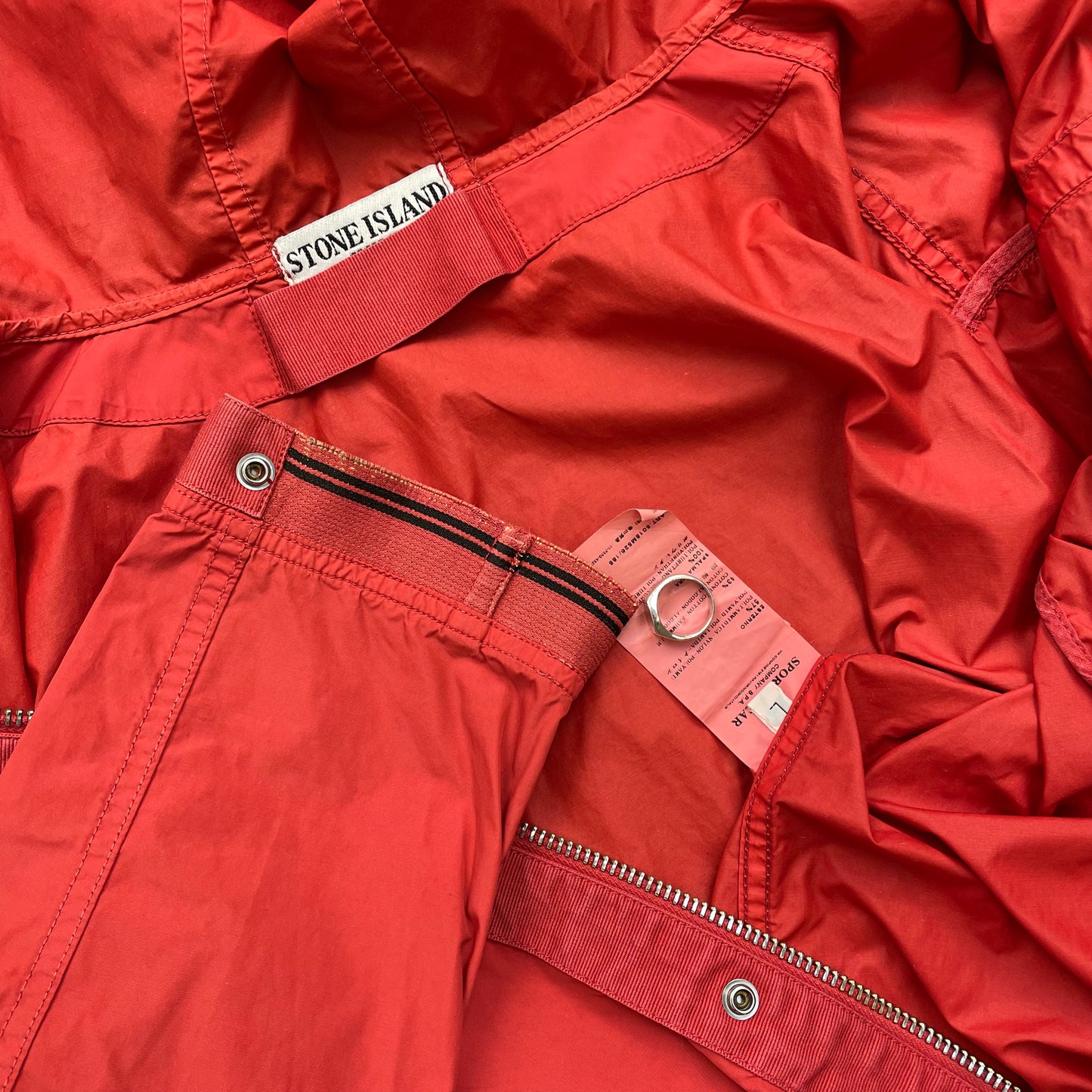 Stone Island Red Spalmatura Nylon Hooded Jacket SS09