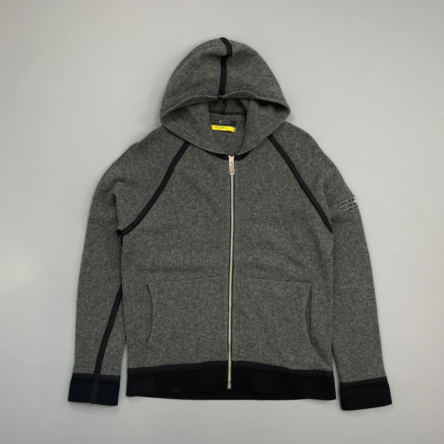 Stone Island Denims AW09 Grey Zip-Through Wool Knit Hoodie