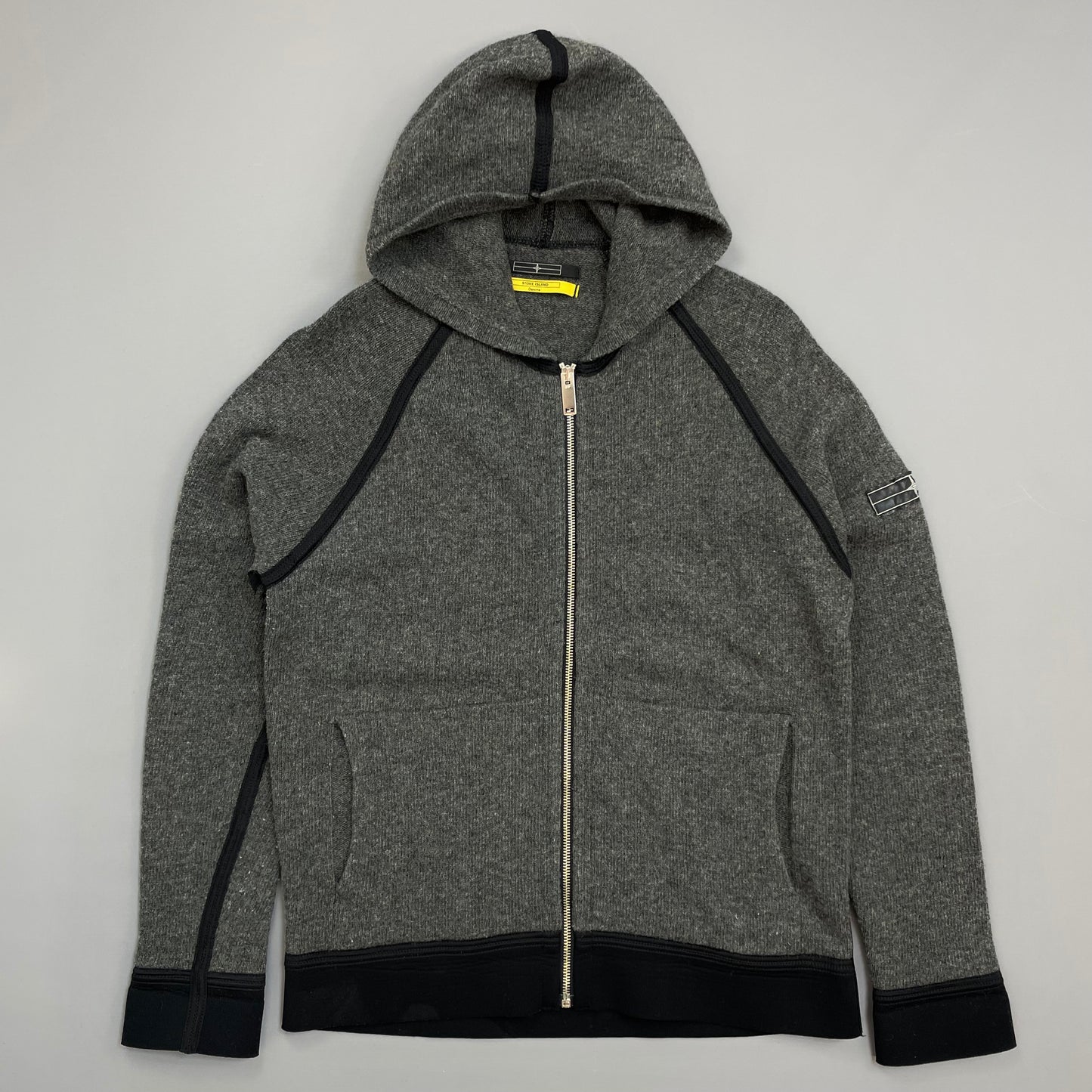 Stone Island Denims AW09 Grey Zip-Through Wool Knit Hoodie