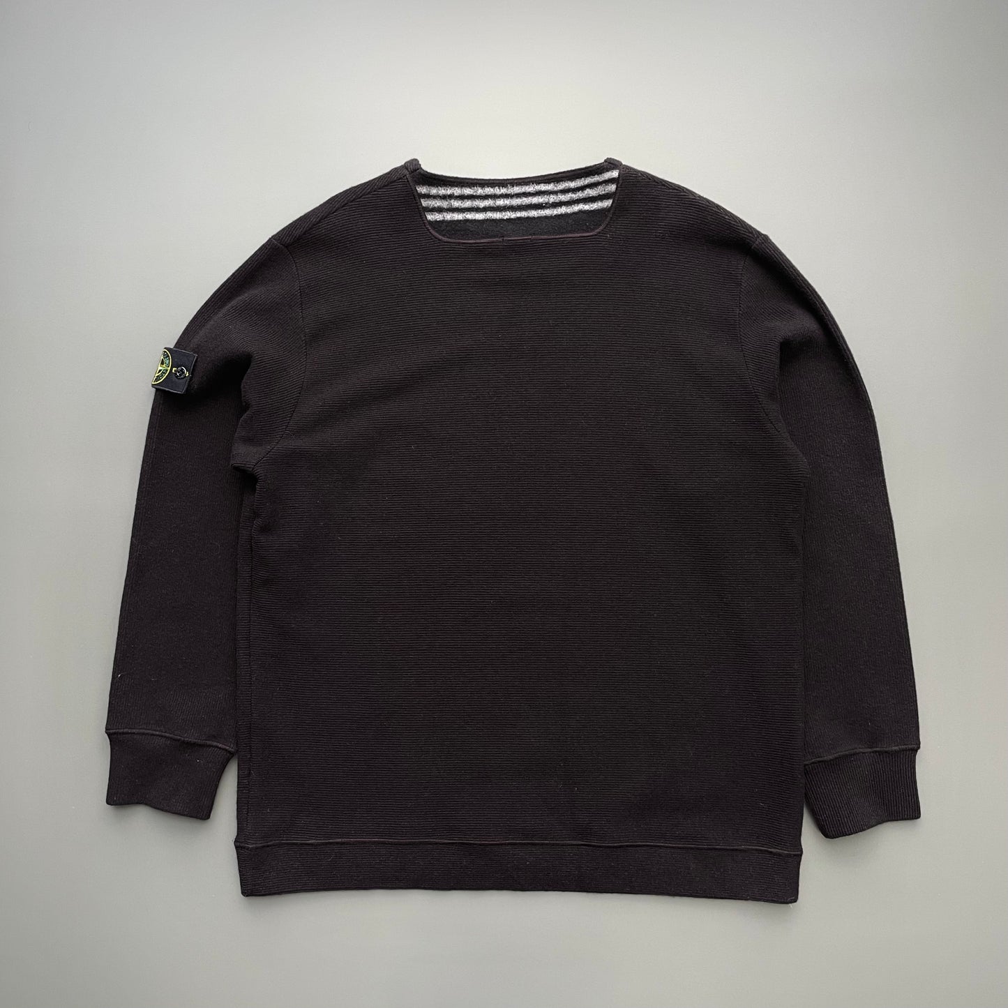 Stone Island Brown AW00 Ribbed Wool-Blend Crewneck Jumper