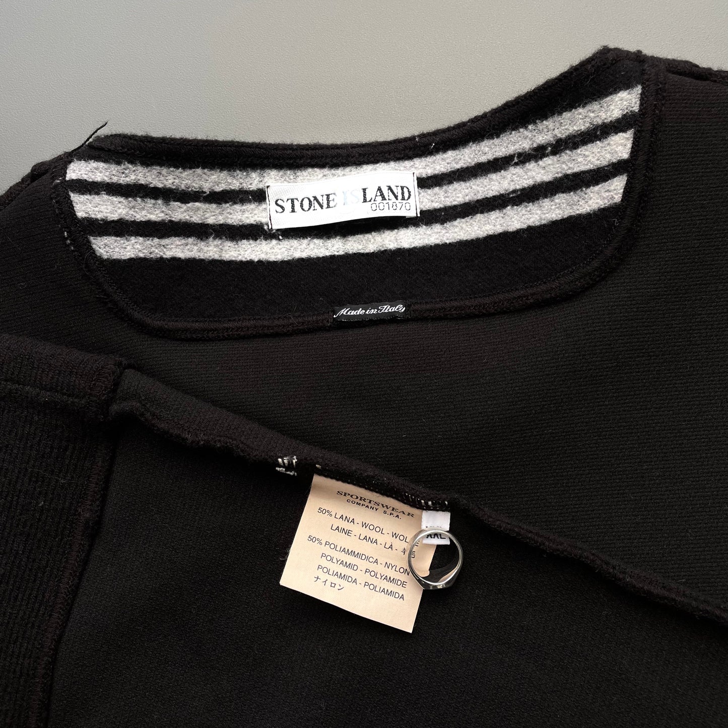Stone Island Brown AW00 Ribbed Wool-Blend Crewneck Jumper