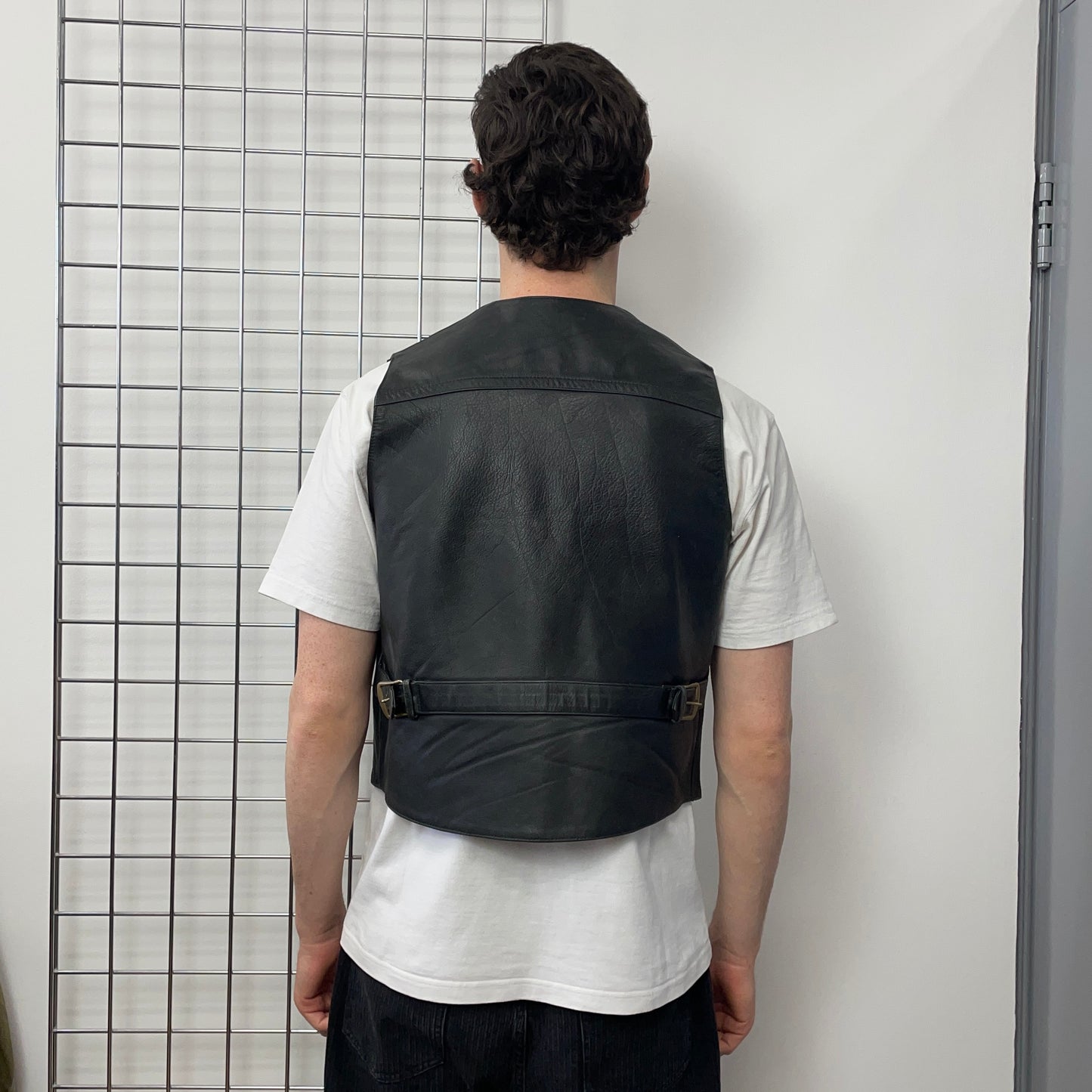 Emporio Armani Black 90s Leather Vest