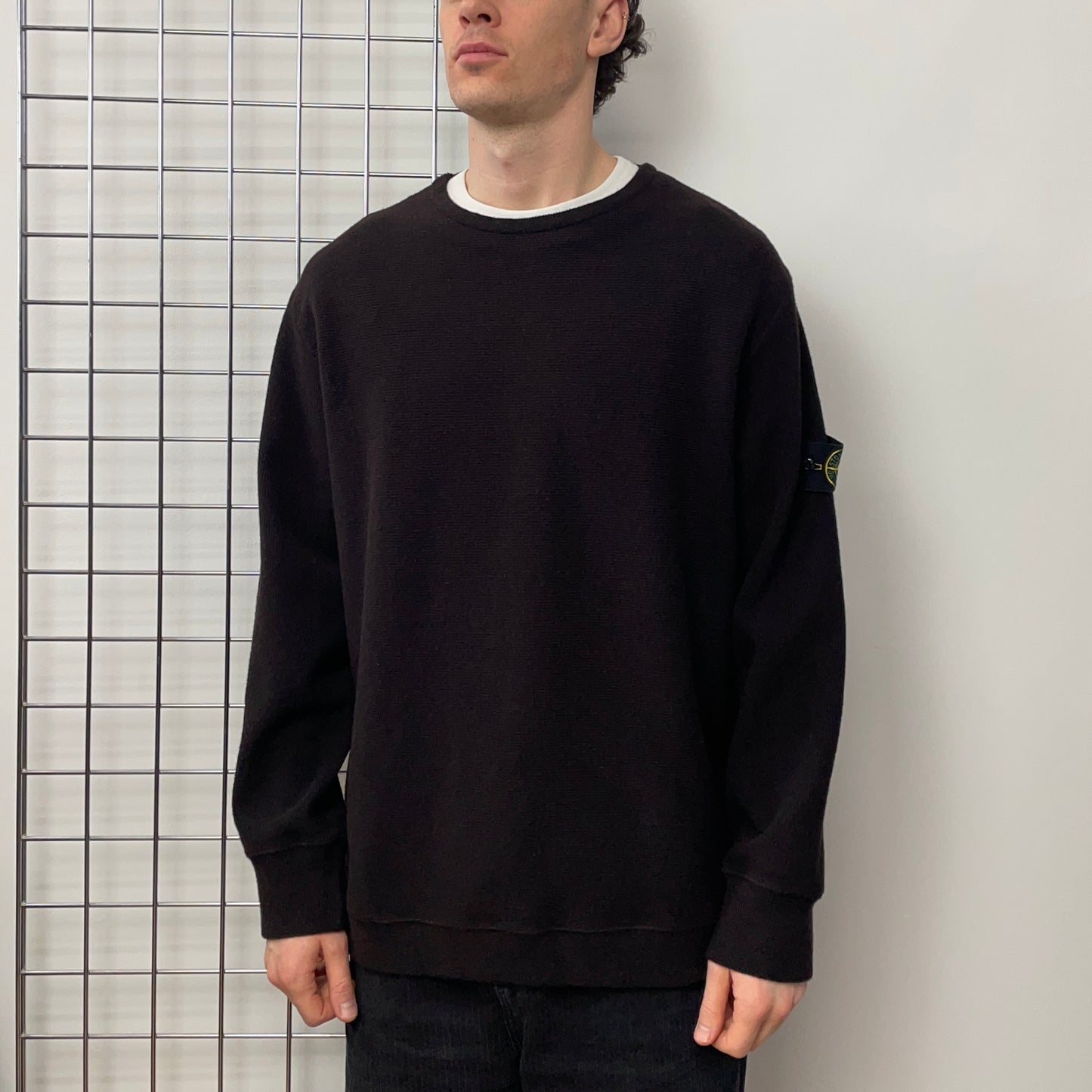 Stone Island Brown AW00 Ribbed Wool-Blend Crewneck Jumper