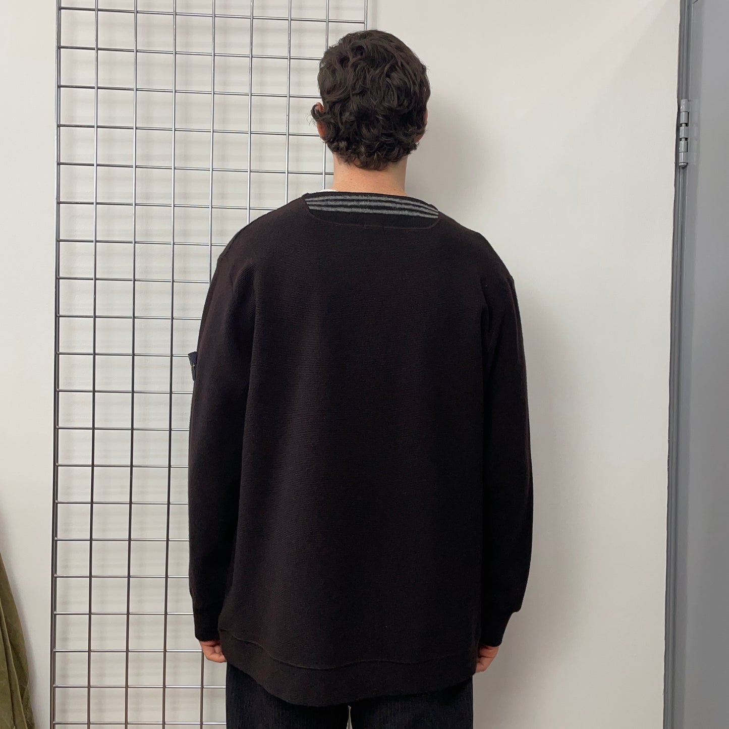 Stone Island Brown AW00 Ribbed Wool-Blend Crewneck Jumper