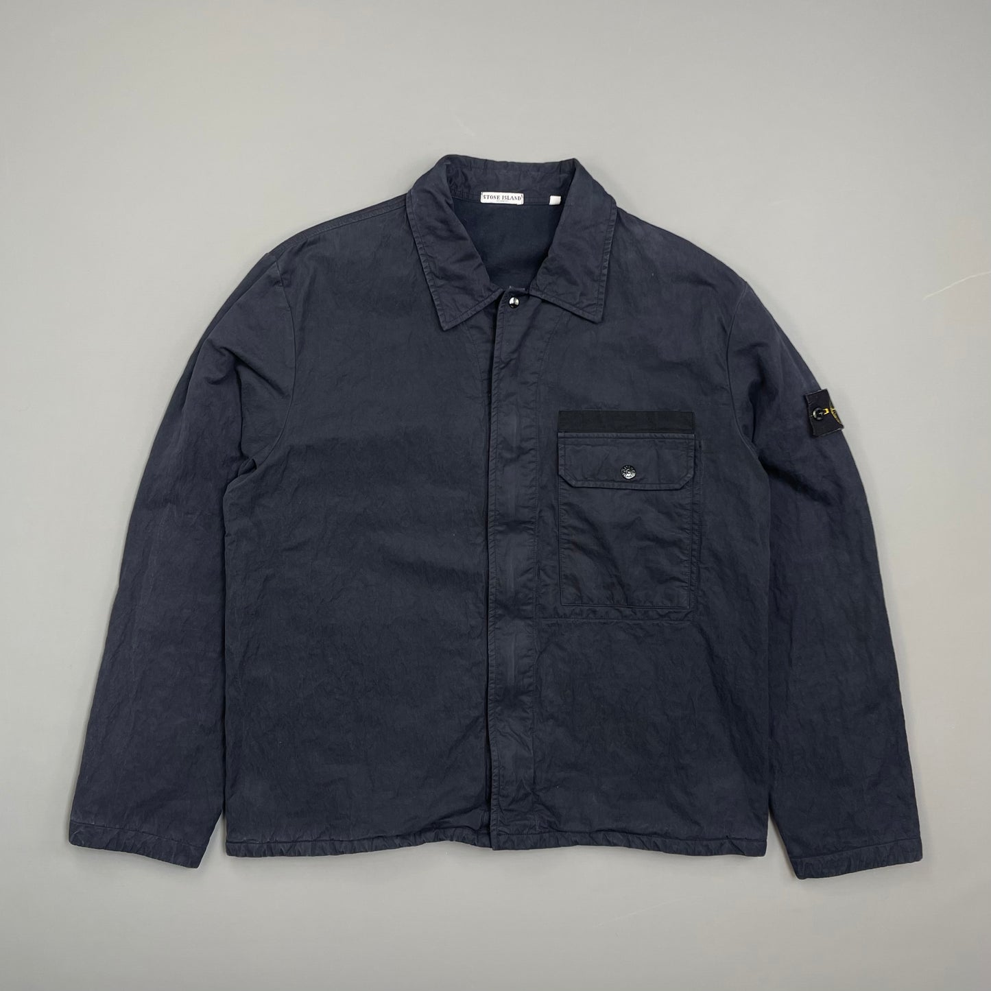 Stone Island Navy 00s Coated Cotton Lined Zip-Through Workwear Jacket
