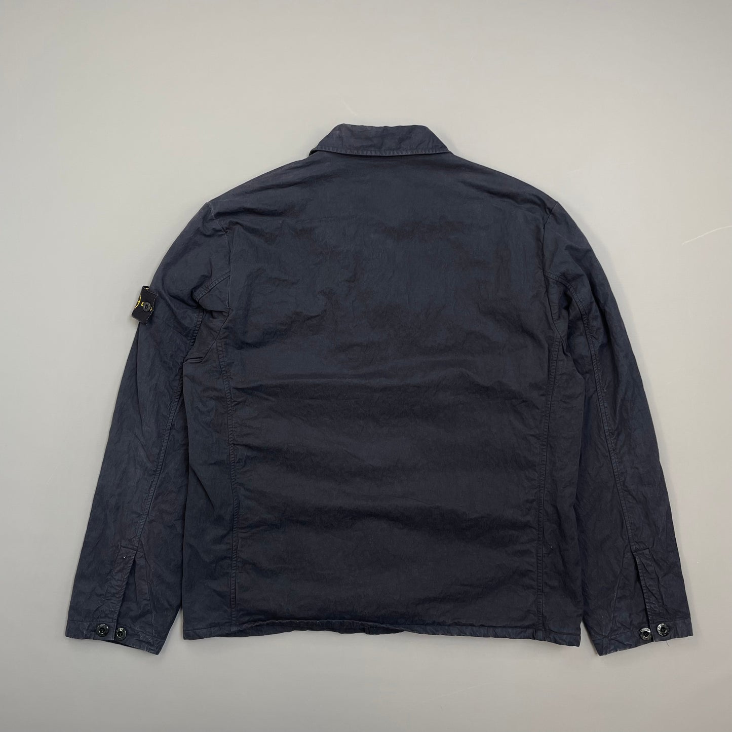 Stone Island Navy 00s Coated Cotton Lined Zip-Through Workwear Jacket