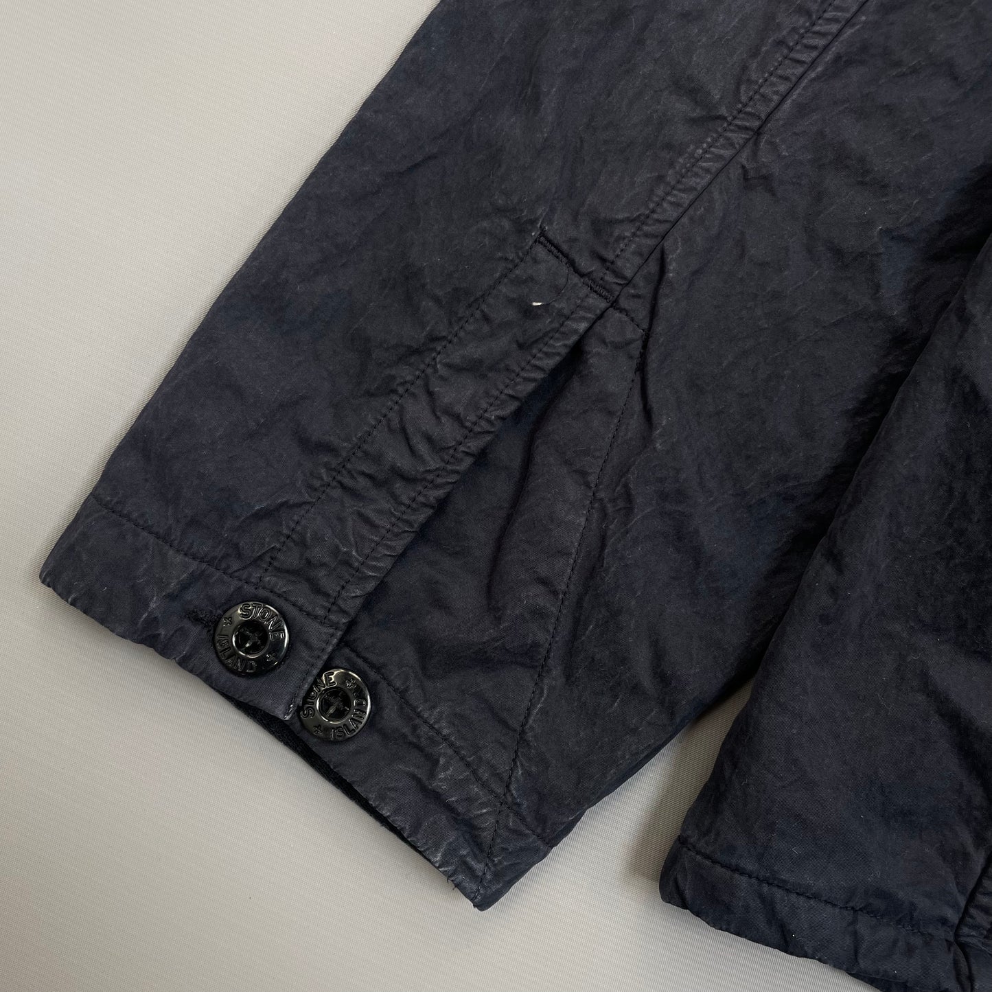 Stone Island Navy 00s Coated Cotton Lined Zip-Through Workwear Jacket