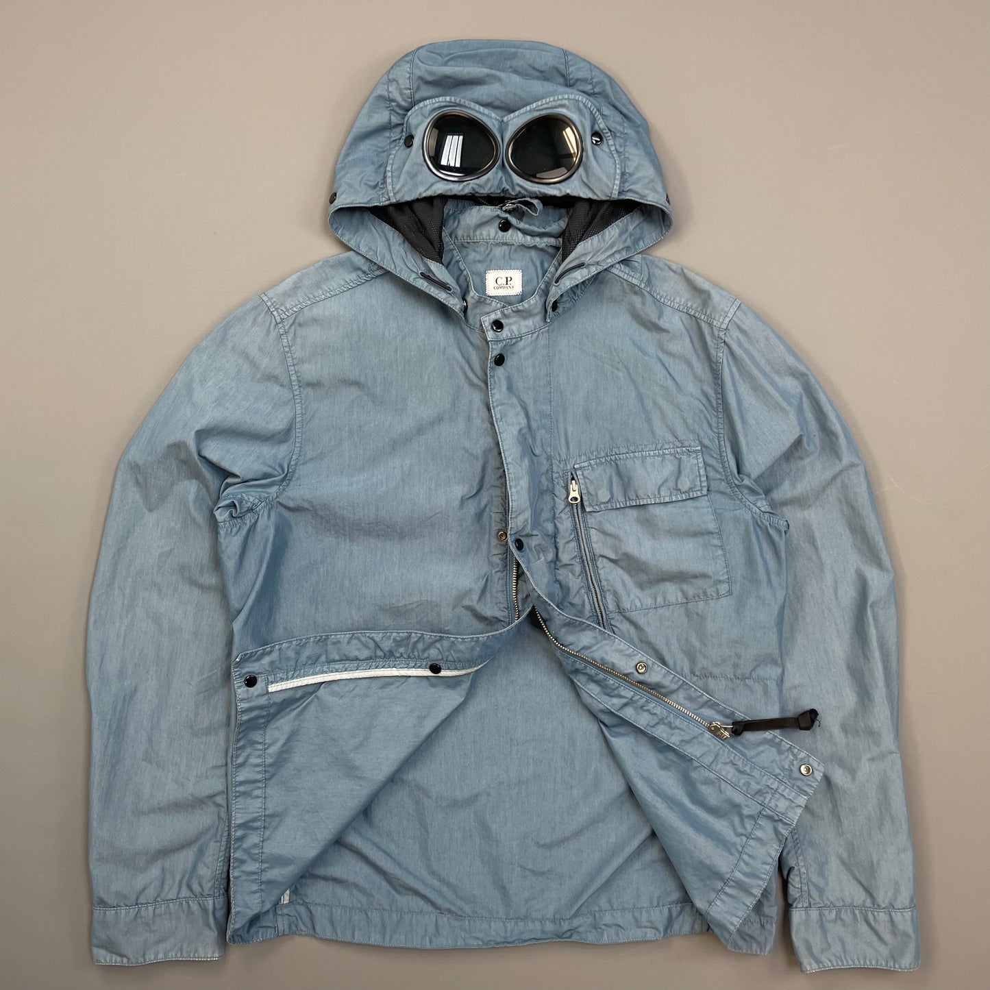 C.P. Company Blue 50 Fili Removable Hood Goggle Jacket