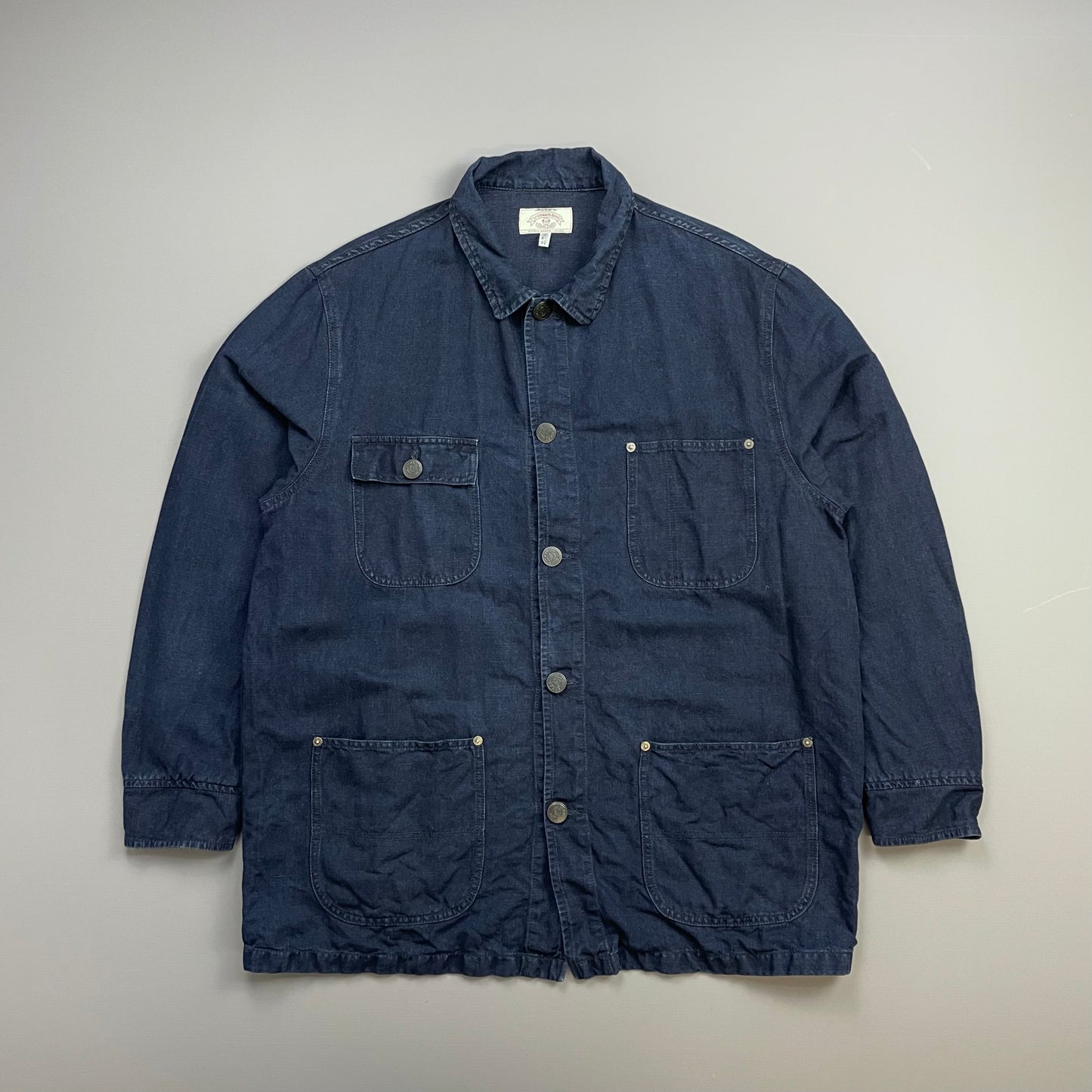 Armani Jeans Navy 90s Linen & Cotton Chore Jacket
