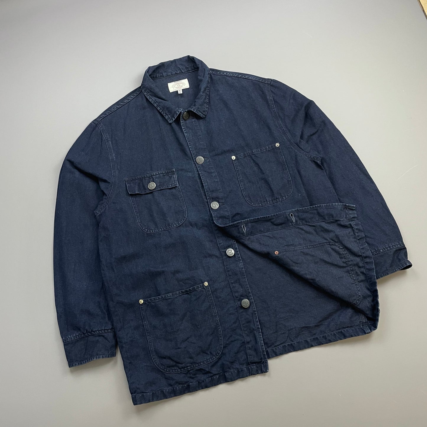 Armani Jeans Navy 90s Linen & Cotton Chore Jacket