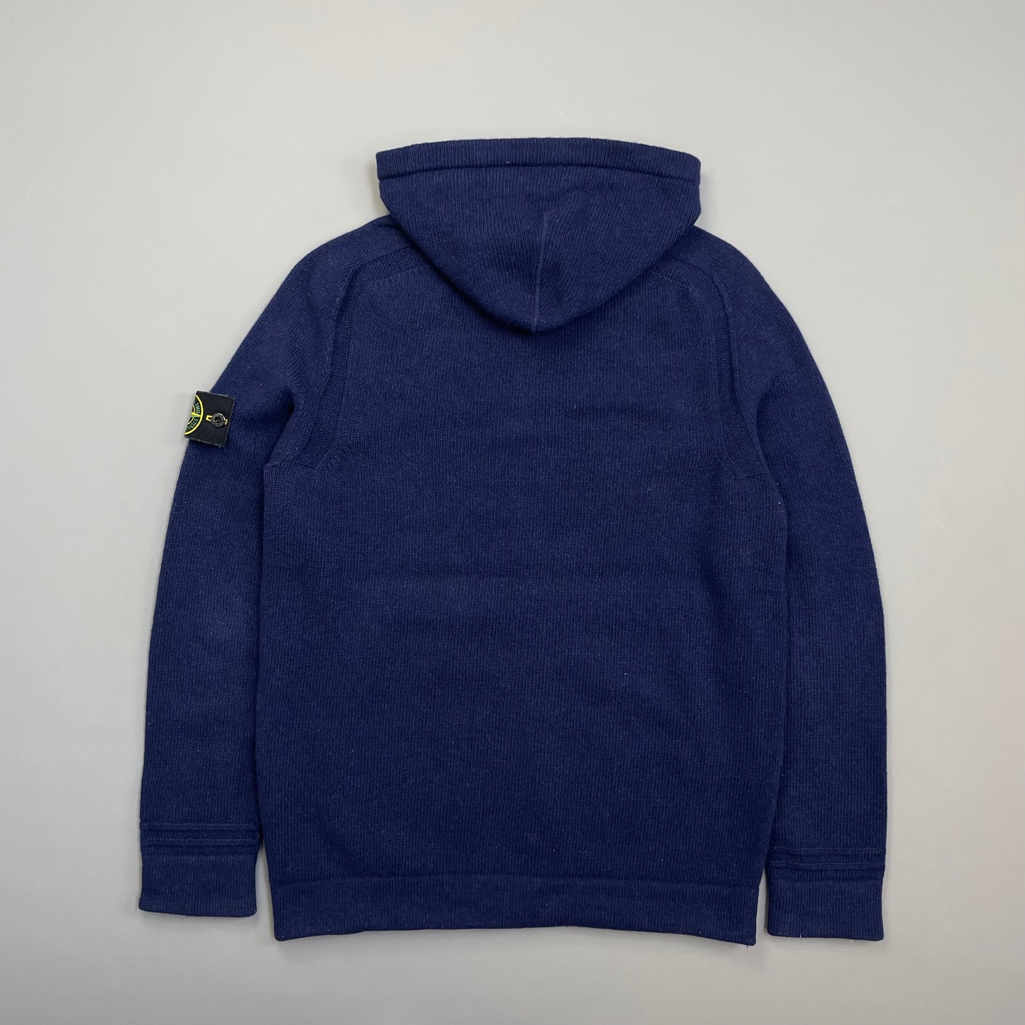 Stone Island Navy AW18 Zip-Through Hooded Knit Jumper