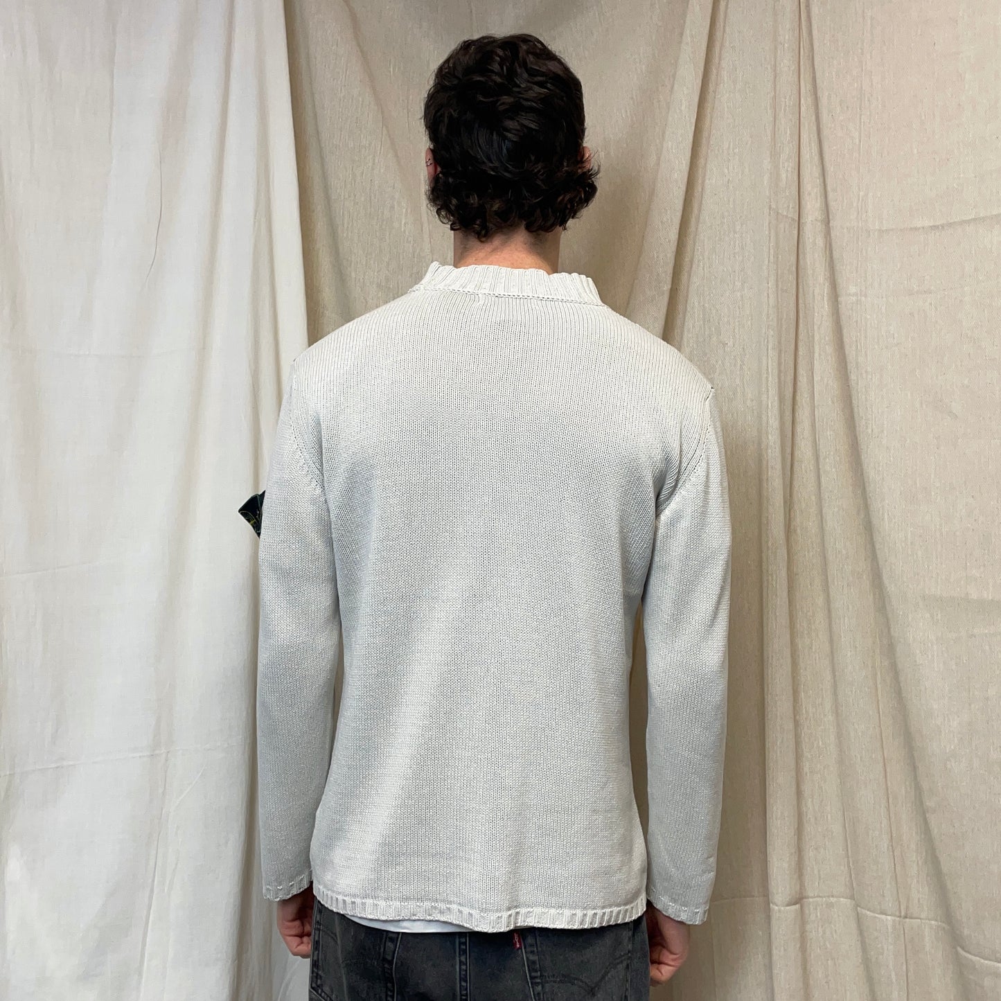 Stone Island Cream White AW99 Silk Knit Jumper