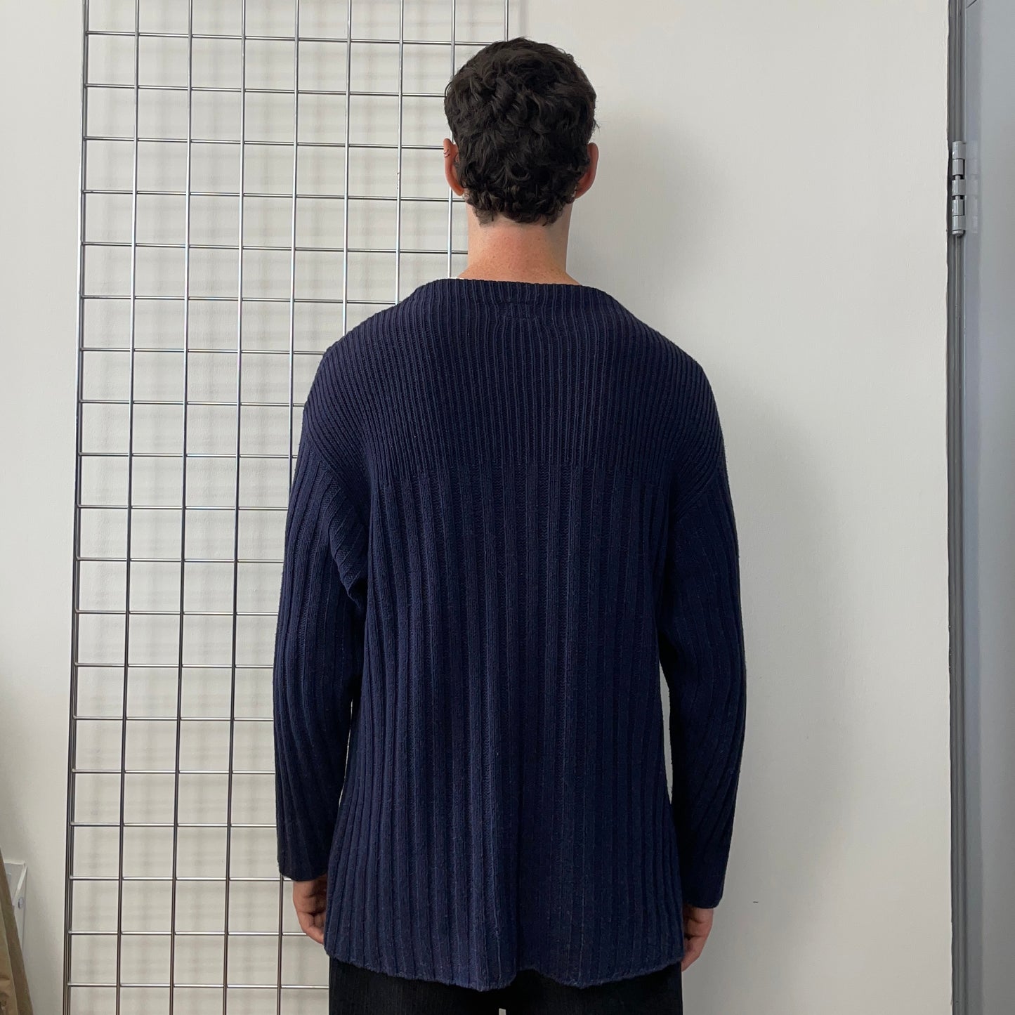 C.P. Company Navy SS95 Silk-Blend Fishermans Knit Jumper