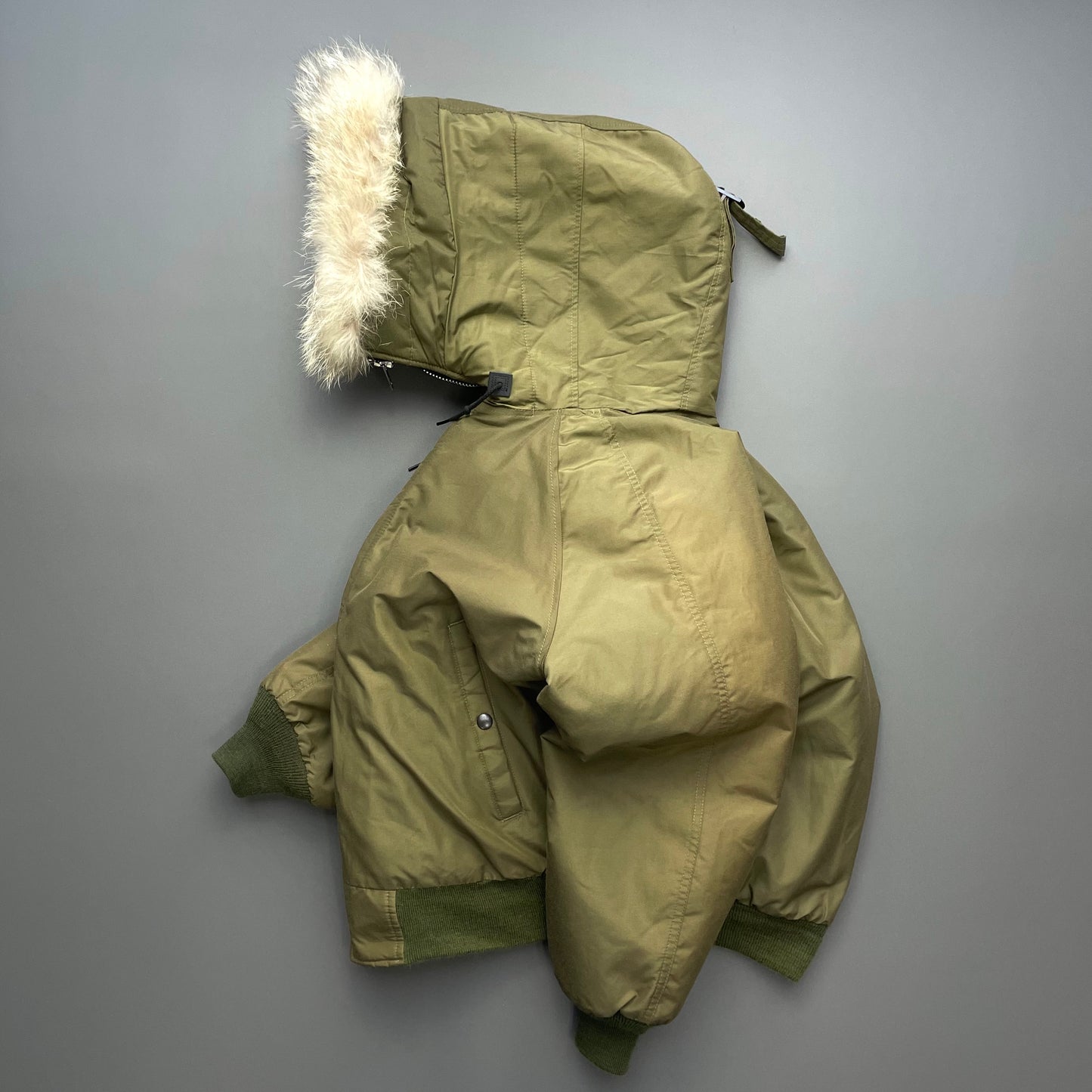Spiewak & Sons 80s Khaki Fur Hood Padded N-2B Flight Bomber Jacket
