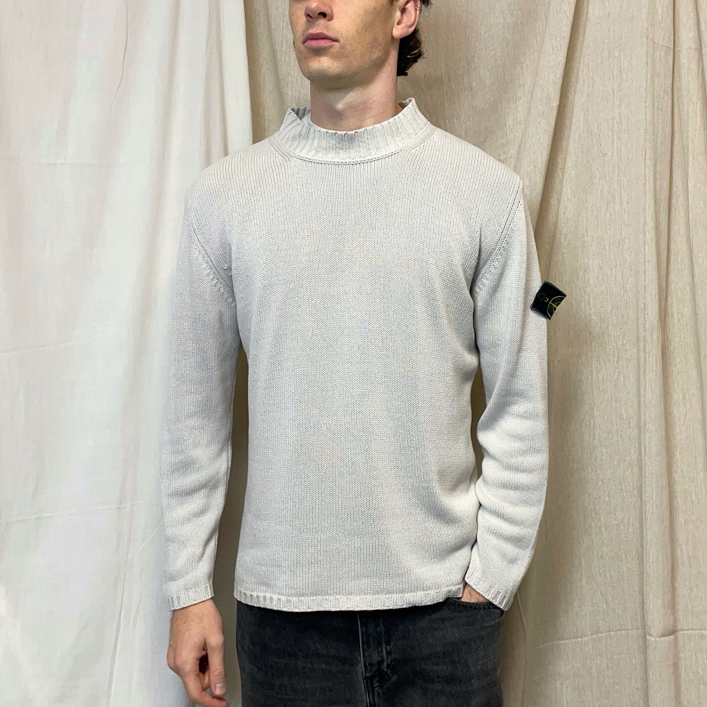 Stone Island Cream White AW99 Silk Knit Jumper