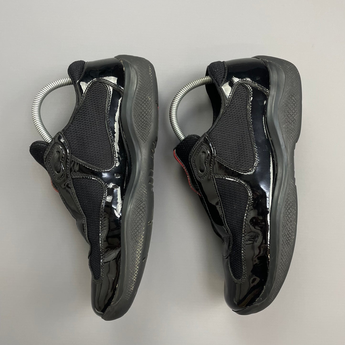 Prada Americas Cup Black Patent Leather Trainers